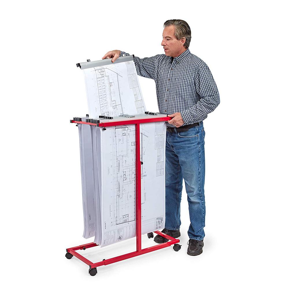 Mobile Vertical Plan Center for Blueprints, Red