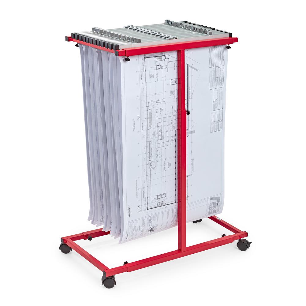 Mobile Vertical Plan Center for Blueprints, Red