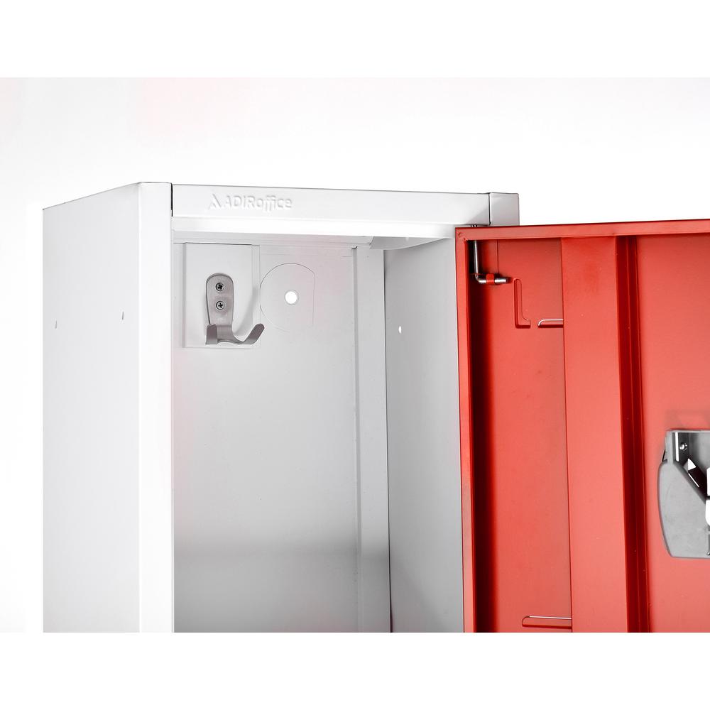 72 in. x 12 in. x 12 in. Double-Compartment Steel Tier Key Lock Storage Locker in Red (4-Pack)