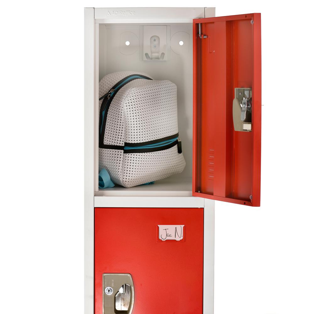 72 in. H x 12 in. W x 12 in. D 4-Compartment Steel Tier Key Lock Storage Locker in Red 2 Pack