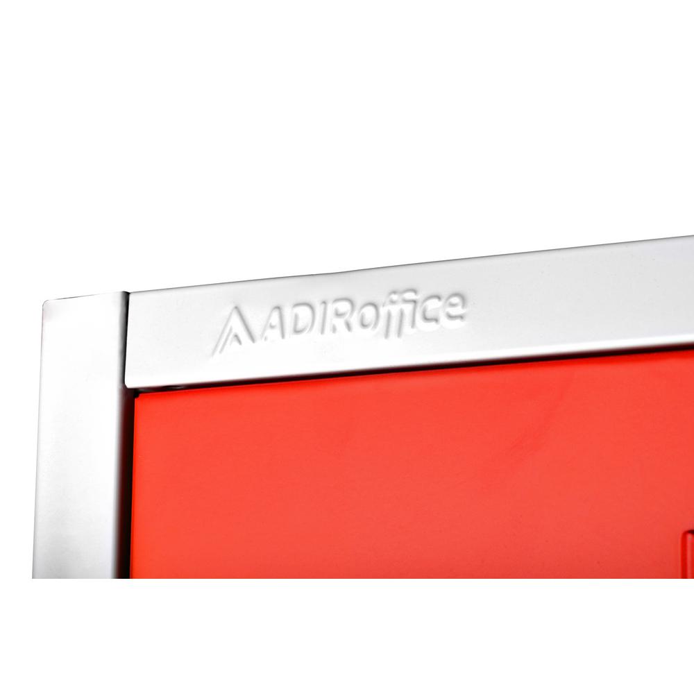 72 in. H x 12 in. W x 12 in. D 4-Compartment Steel Tier Key Lock Storage Locker in Red 2 Pack