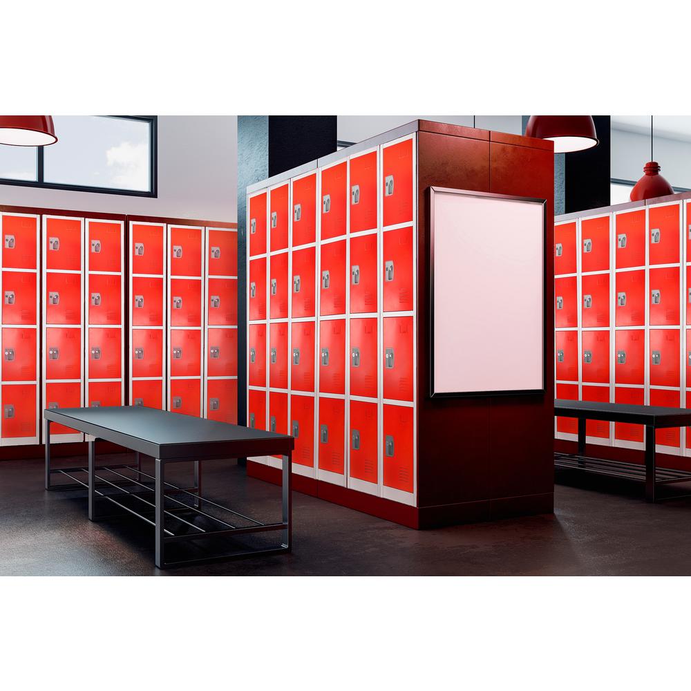 72 in. H x 12 in. W x 12 in. D 4-Compartment Steel Tier Key Lock Storage Locker in Red 2 Pack