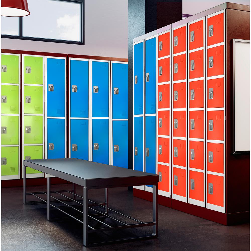 72 in. H x 12 in. W x 12 in. D 6-Compartment Steel Tier Key Lock Storage Locker in Red 2 Pack