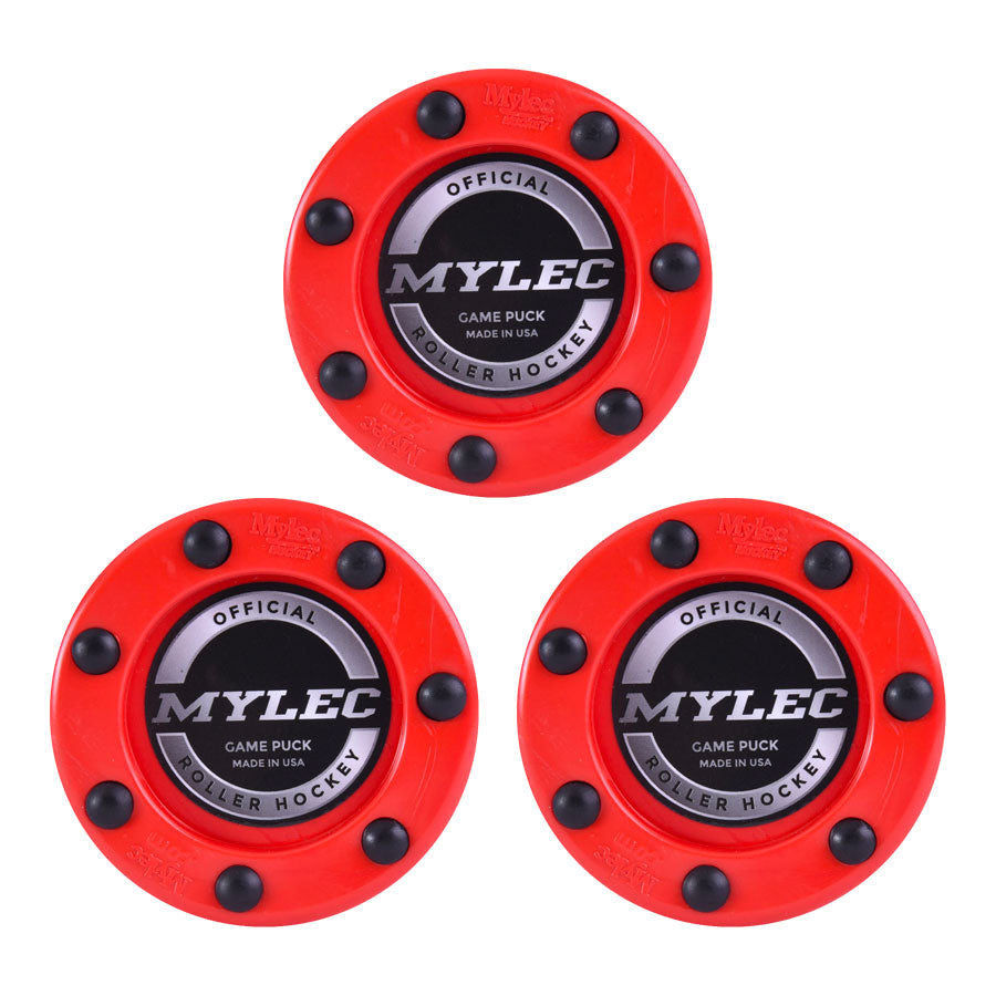 Official Roller Hockey Game Puck – Red – 3 Pack