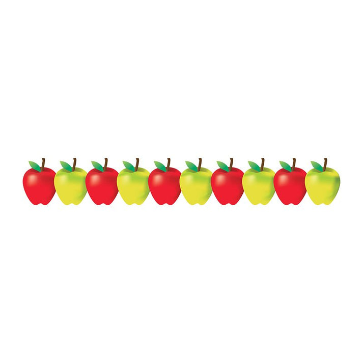 Border - 12 Strips Ea. 3"x36" - Green and Red Apples Die-Cut