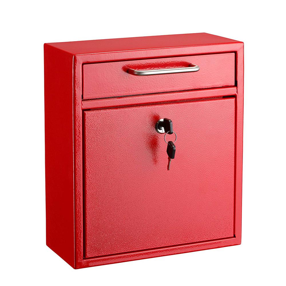 Medium Ultimate Red Wall Mounted Mail Box with Suggestion Cards