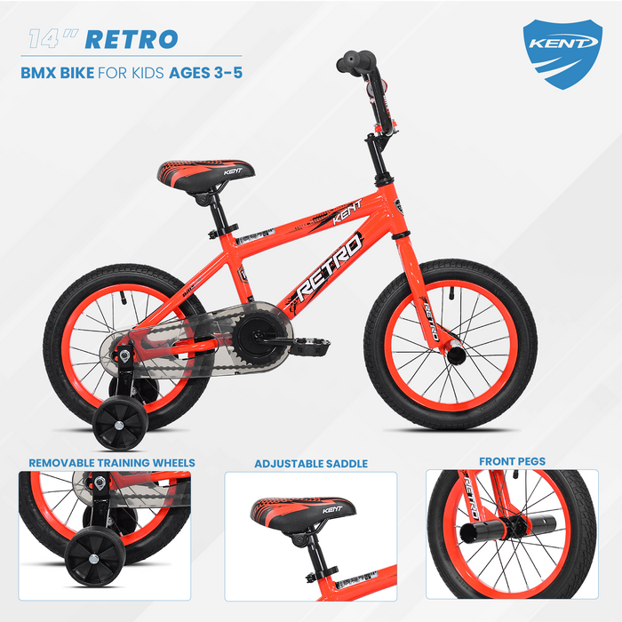 14" Kent Retro,Orange/Black