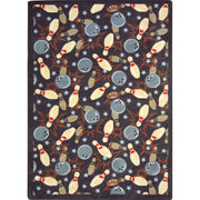 Retro Bowl 7'8" x 10'9" area rug in color Chocolate
