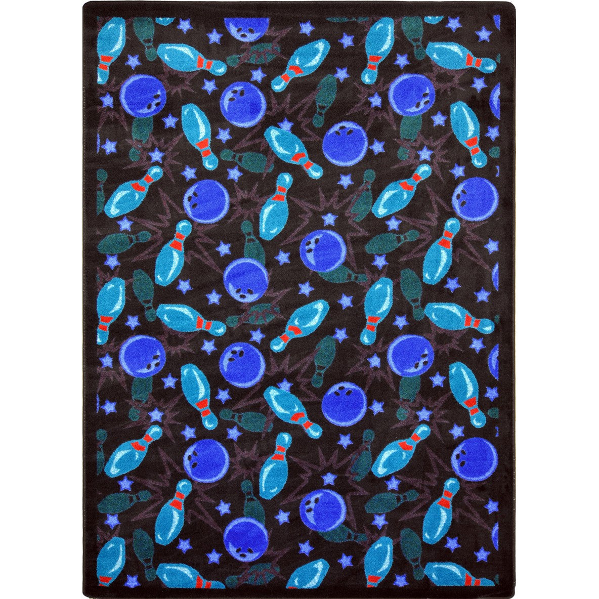 Retro Bowl 7'8" x 10'9" area rug in color Cool Blue