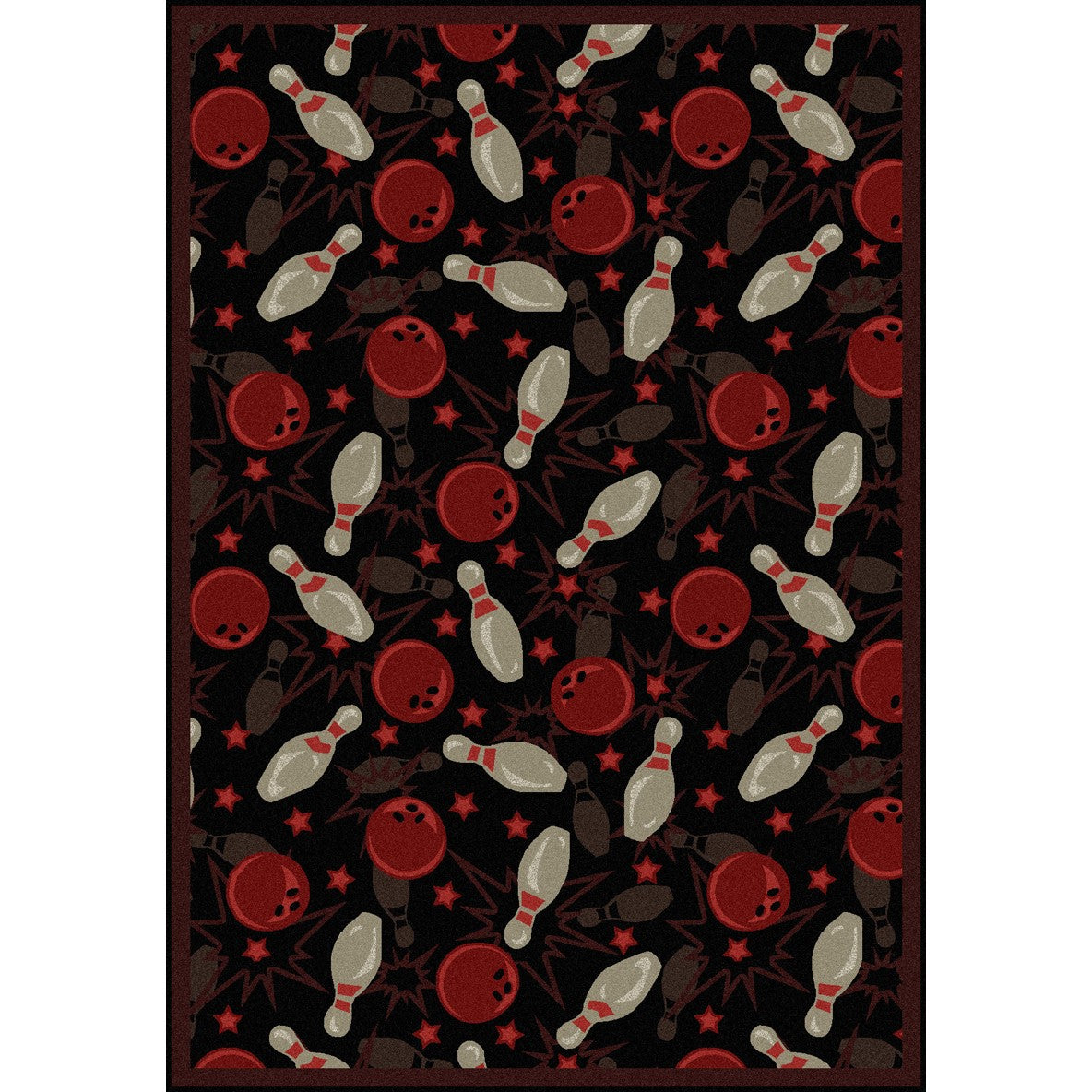 Retro Bowl 3'10" x 5'4" area rug in color Fireball Red