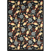 Retro Bowl 5'4" x 7'8" area rug in color Midnight