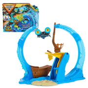 Monster Jam, Megalodon Loop of Doom Stunt Playset with Exclusive 1:64 Scale Die-Cast Monster Truck for Kids Toys for Boys Ages 3 4 5 6 and up