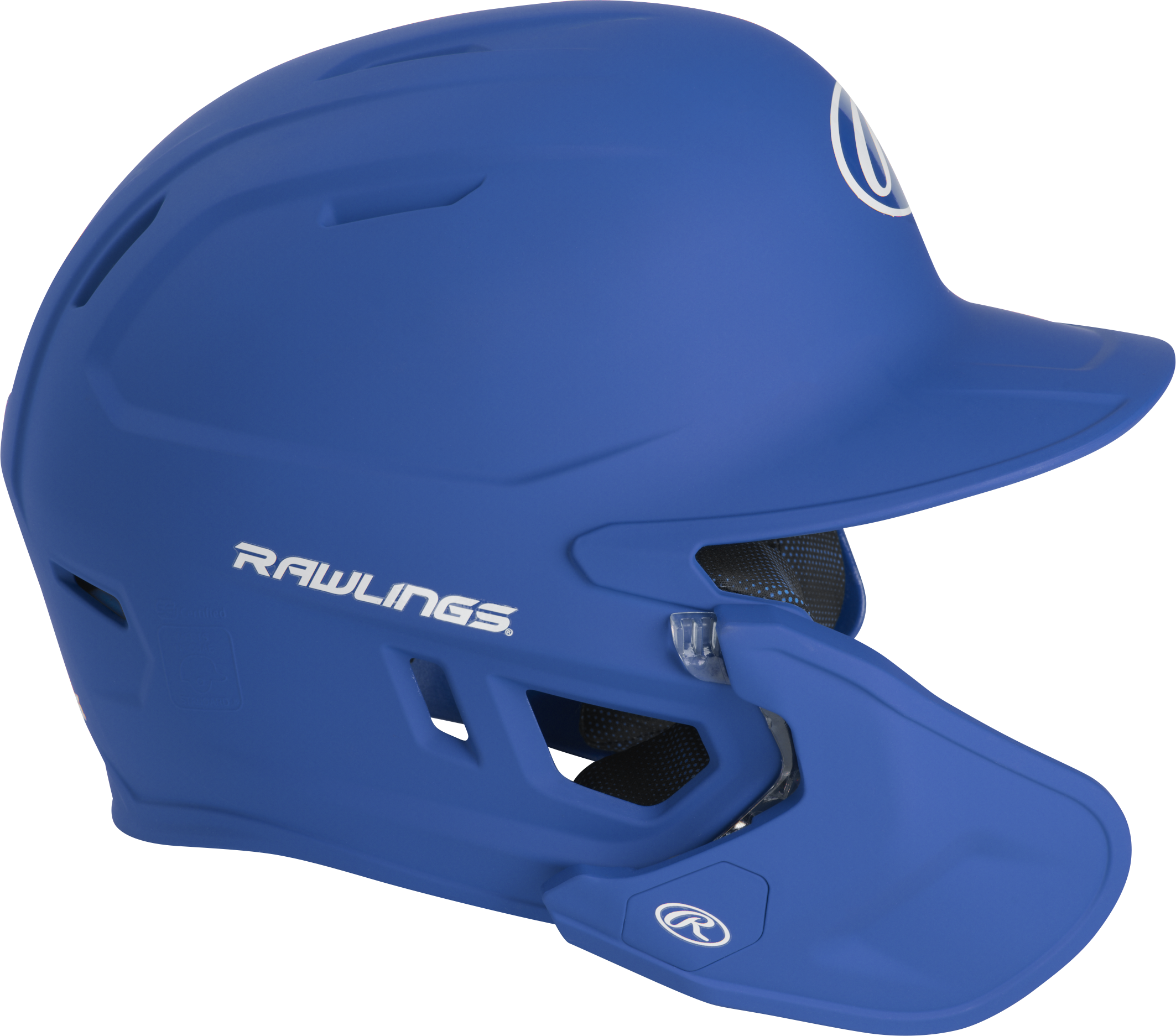 Rawlings Mach Adjust With Lhb Extension Matte Senior Batting Helmet - Royal
