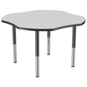 48" x 48" Clover T-Molding Activity Table with Adjustable Super Legs - Gray/Black
