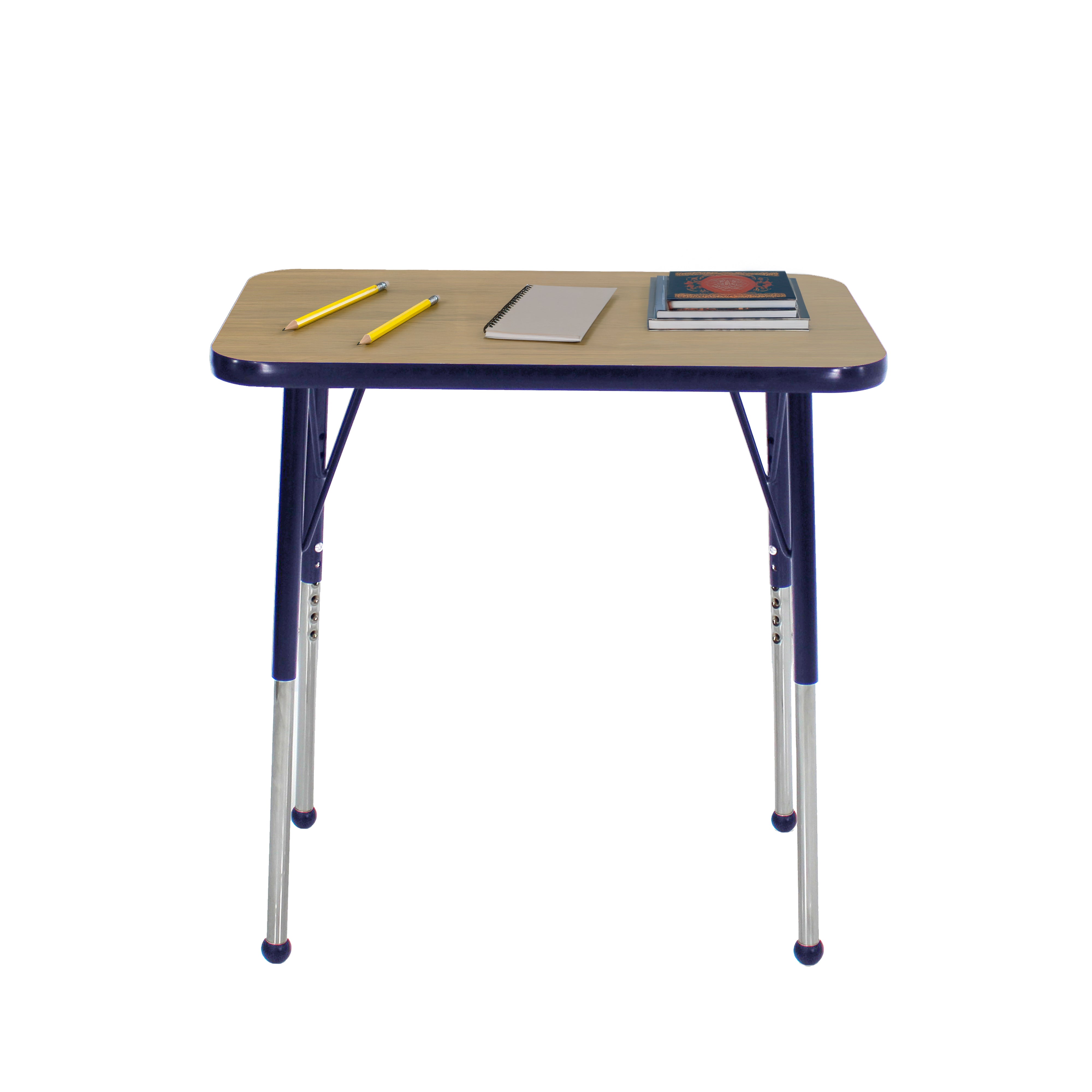 18" x 30" Rectangle T-Molding Activity Table with Adjustable Standard Ball Glide Legs - Pasadena Oak/Navy