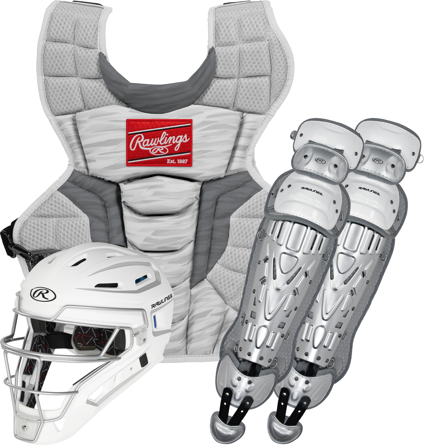 Rawlings Velo 2.0 Adult Catchers Set - White/Silver