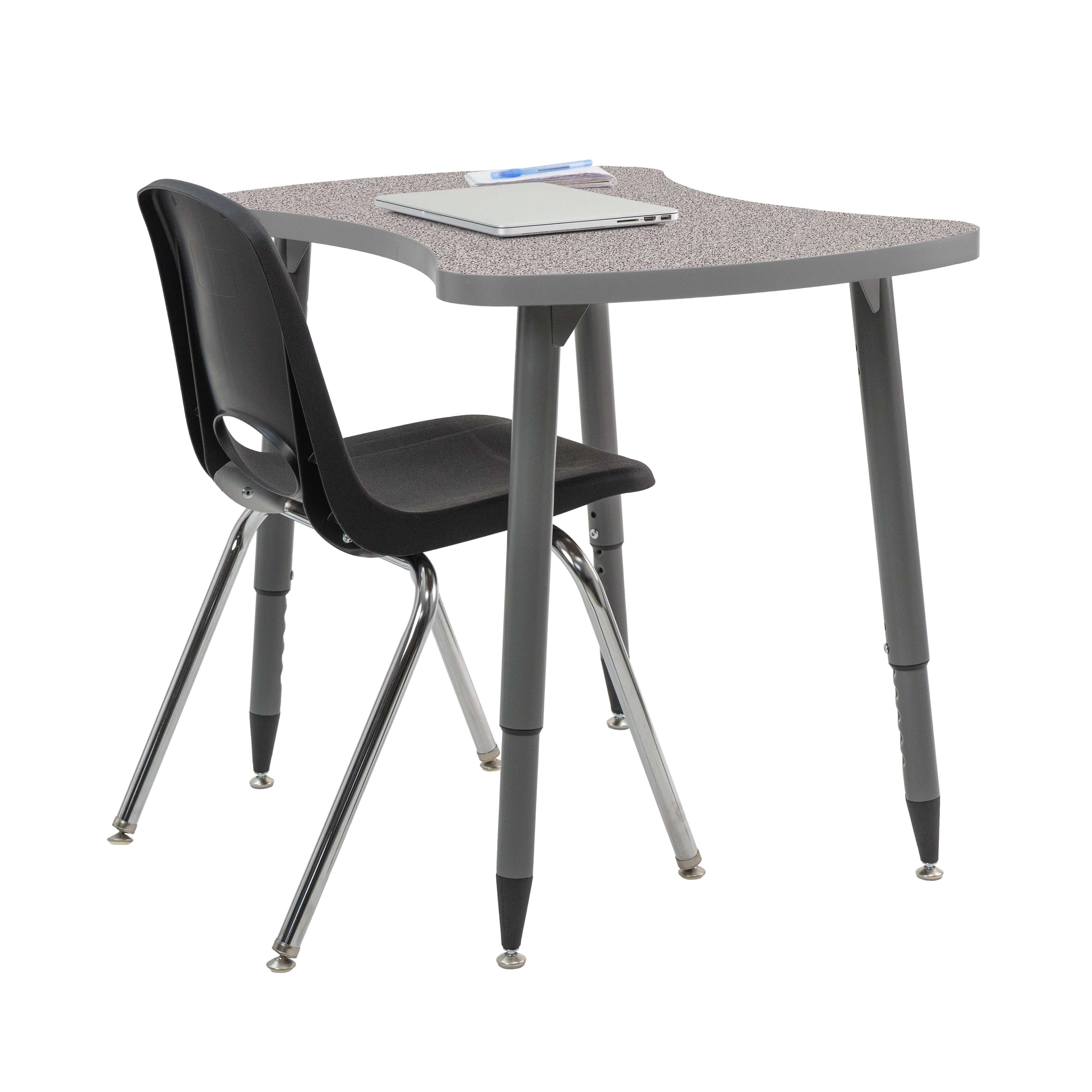 Adapte 25" x 37" Bowtie Thermofused Activity Table with Adjustable Tapered Legs - Gray/North Sea