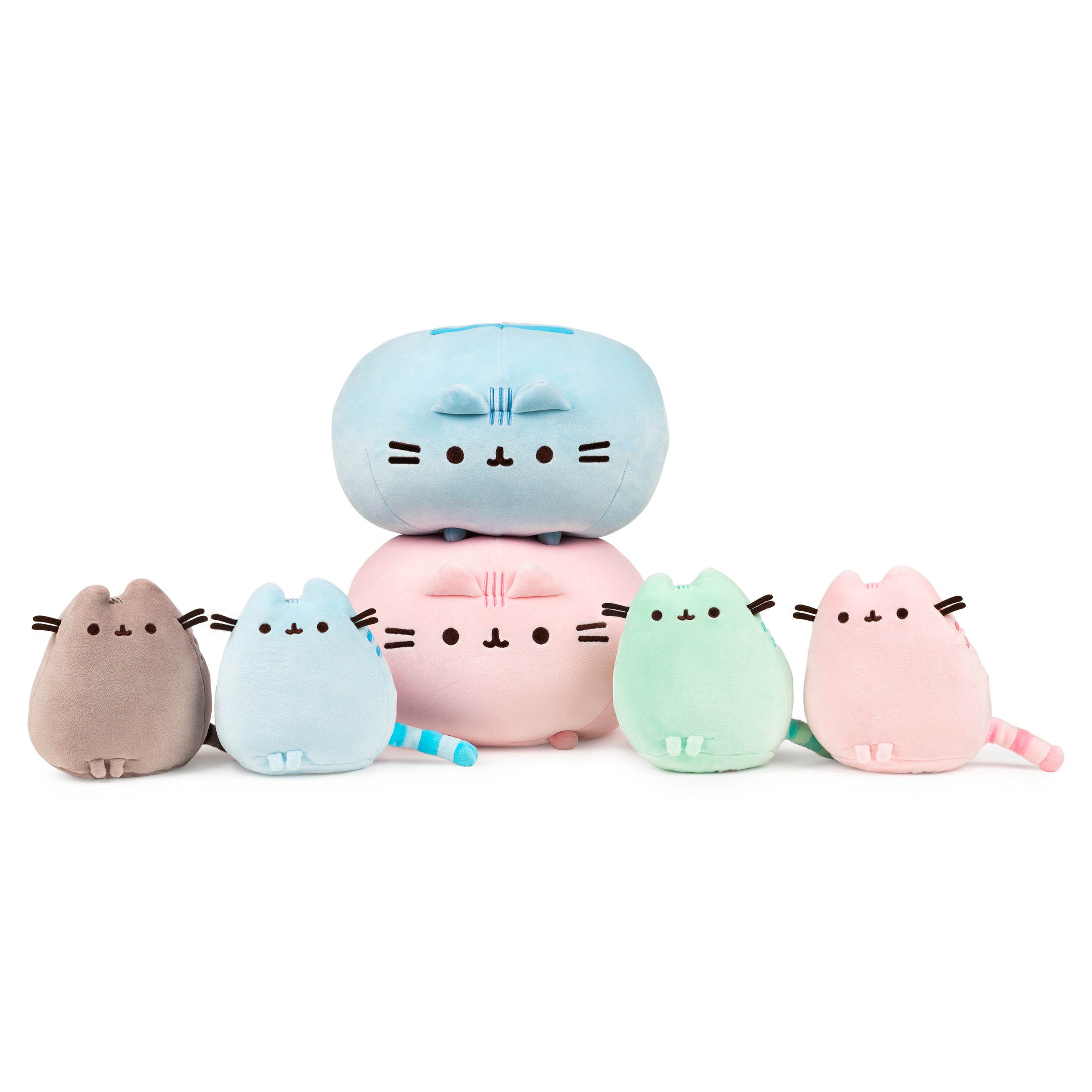 GUND Pusheen Rainbow Round Pusheen Squisheen Plush, Squishy Stuffed Animal for Ages 8 and Up, Rainbow, 11”