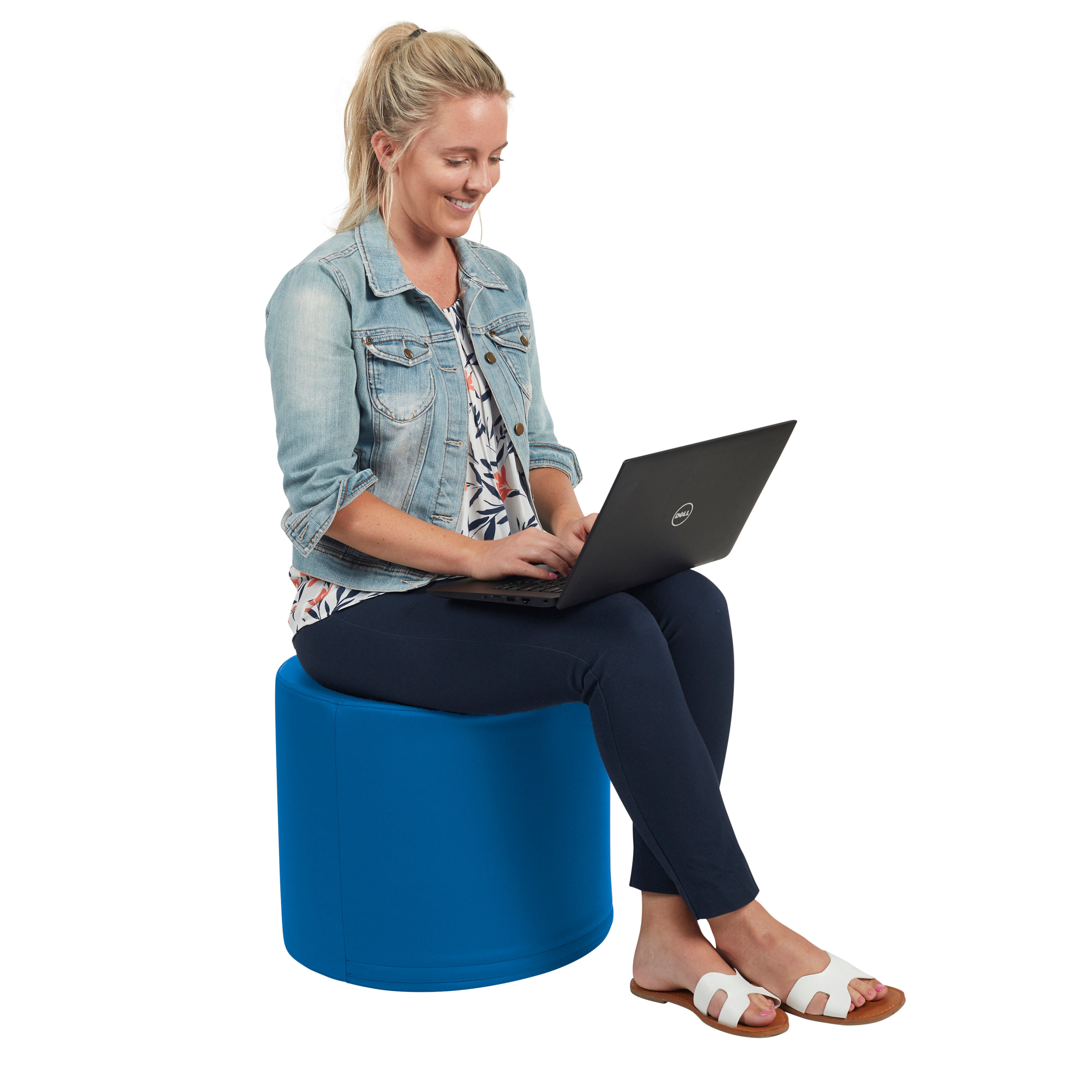SoftScape 18" Round Ottoman 16" Height, 4-Piece - Contemporary