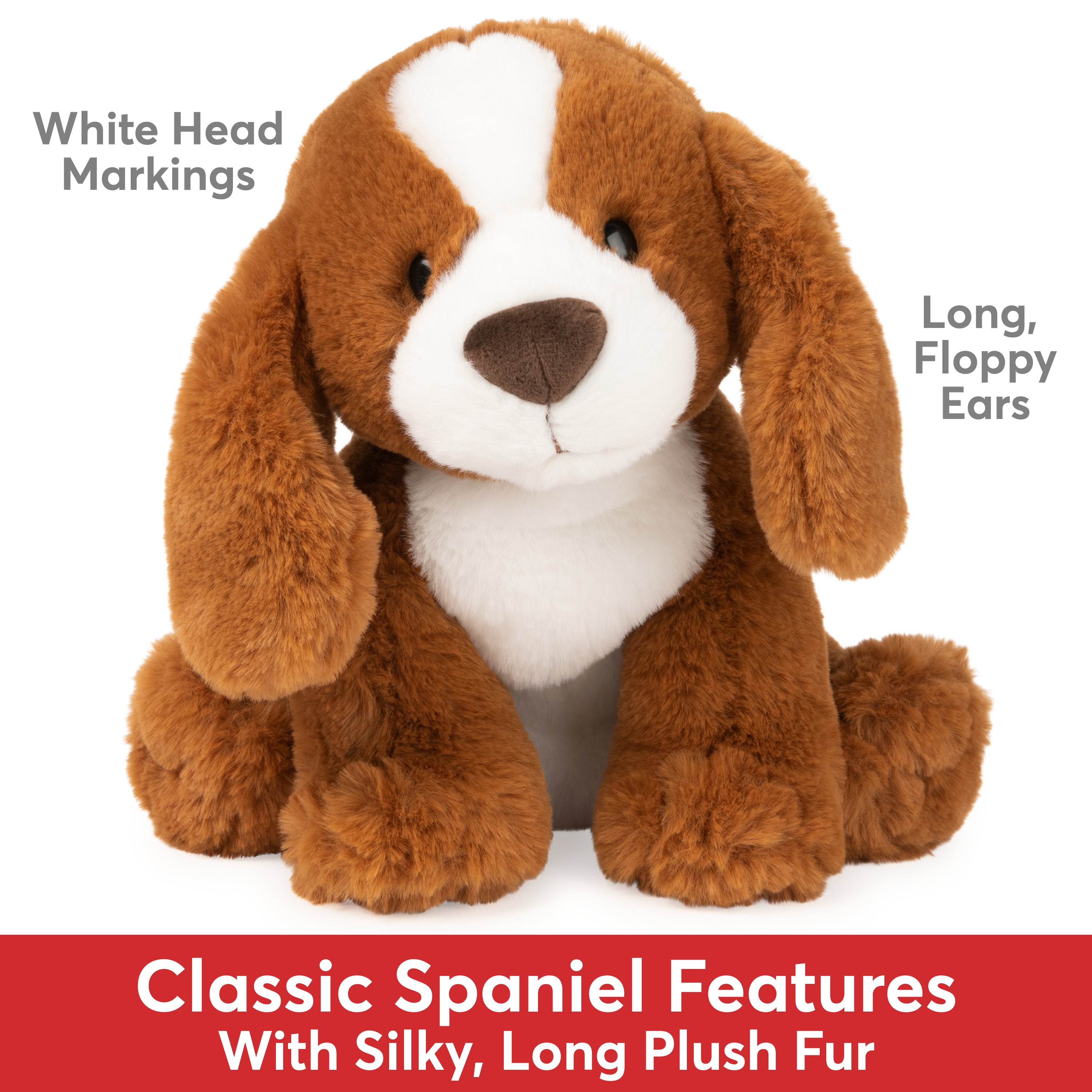 GUND Kian Spaniel Puppy Dog Plush, Stuffed Animal for Ages 1 and Up, 10”, Brown/White