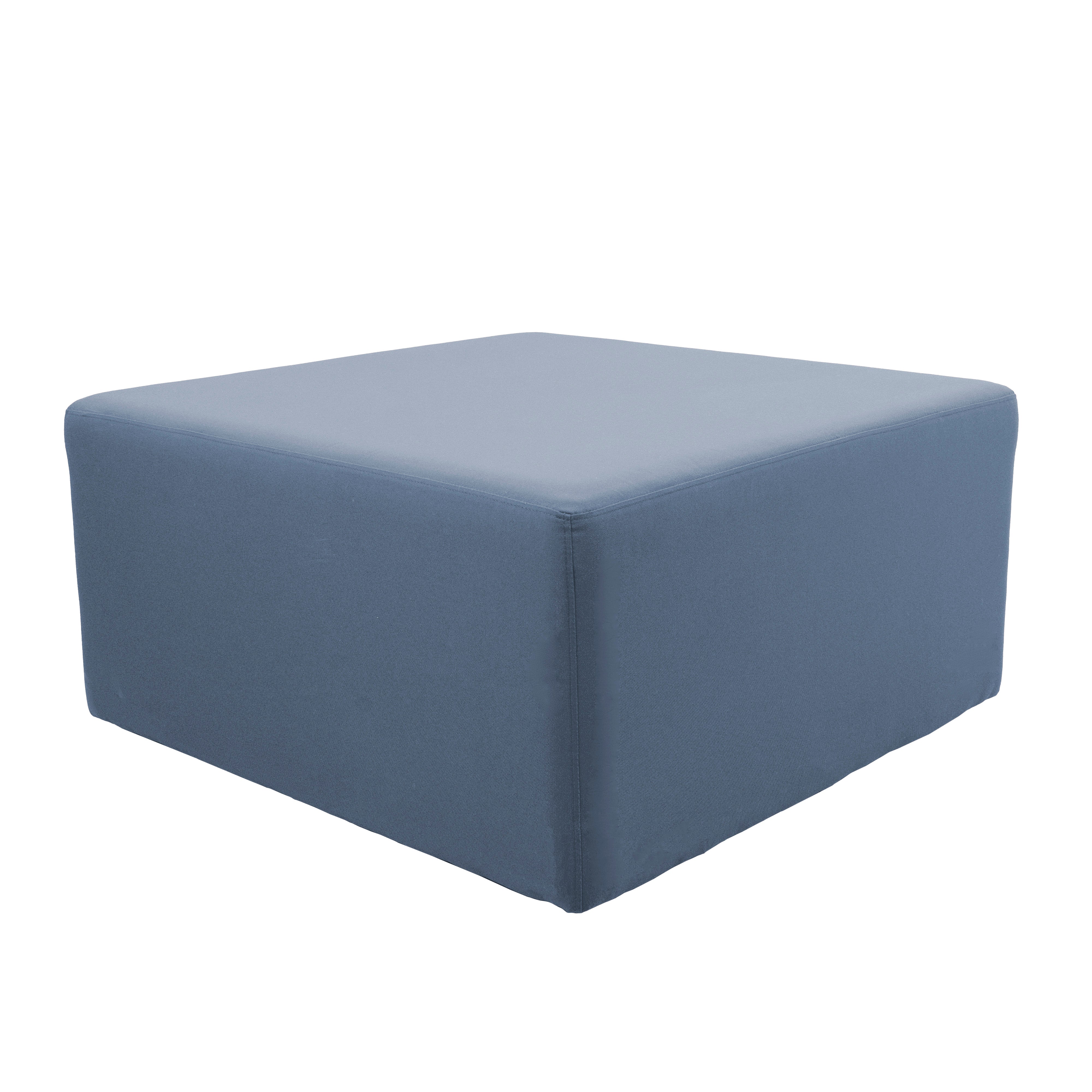 Outdoor 36" Square Ottoman with Sunbrella®, 18" H - Canvas Haze