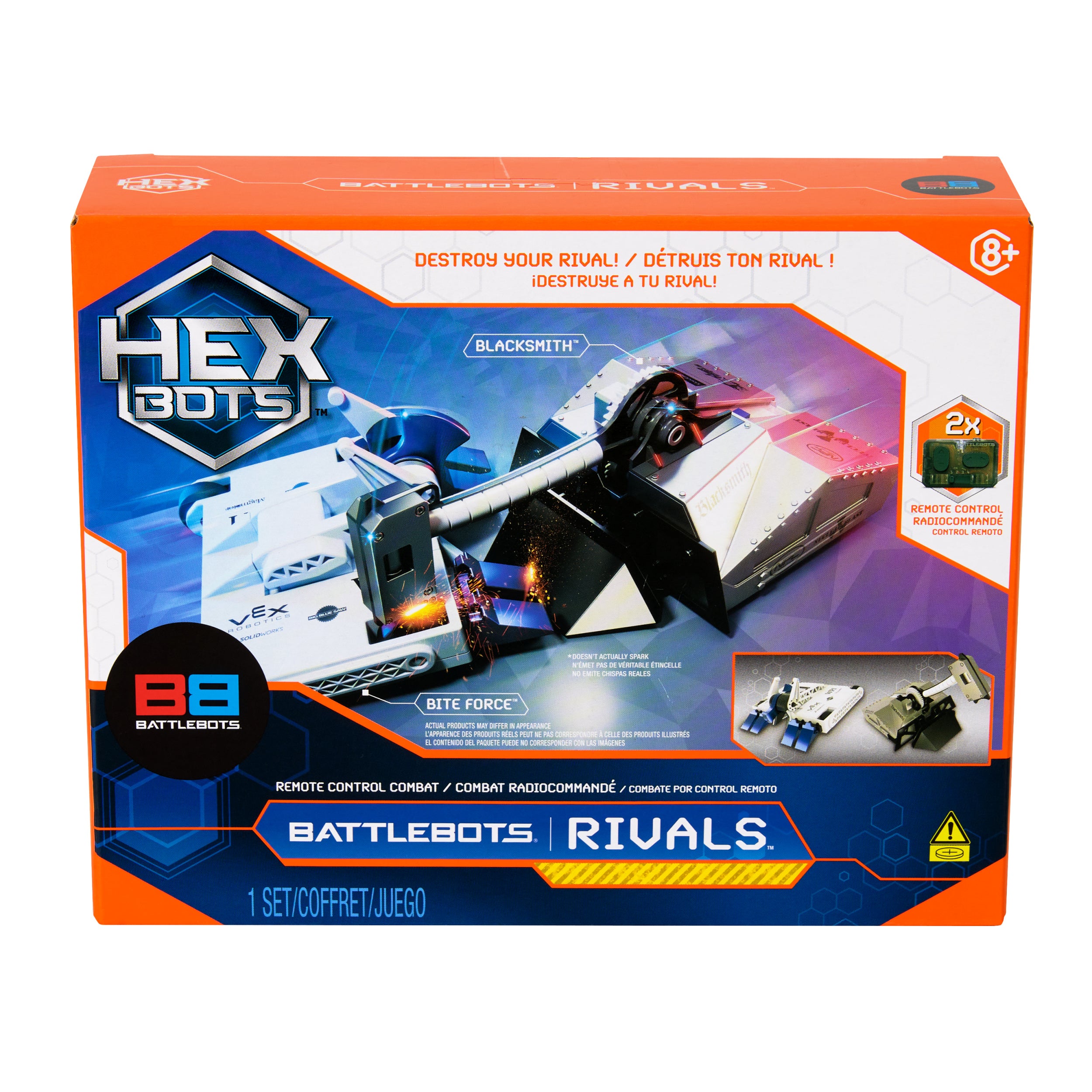 HEX BOTS BattleBots Rivals 4.0 Blacksmith and Biteforce, Remote Control Robot Toys for Kids, STEM Toys for Boys and Girls Ages 8 & Up, Batteries Included