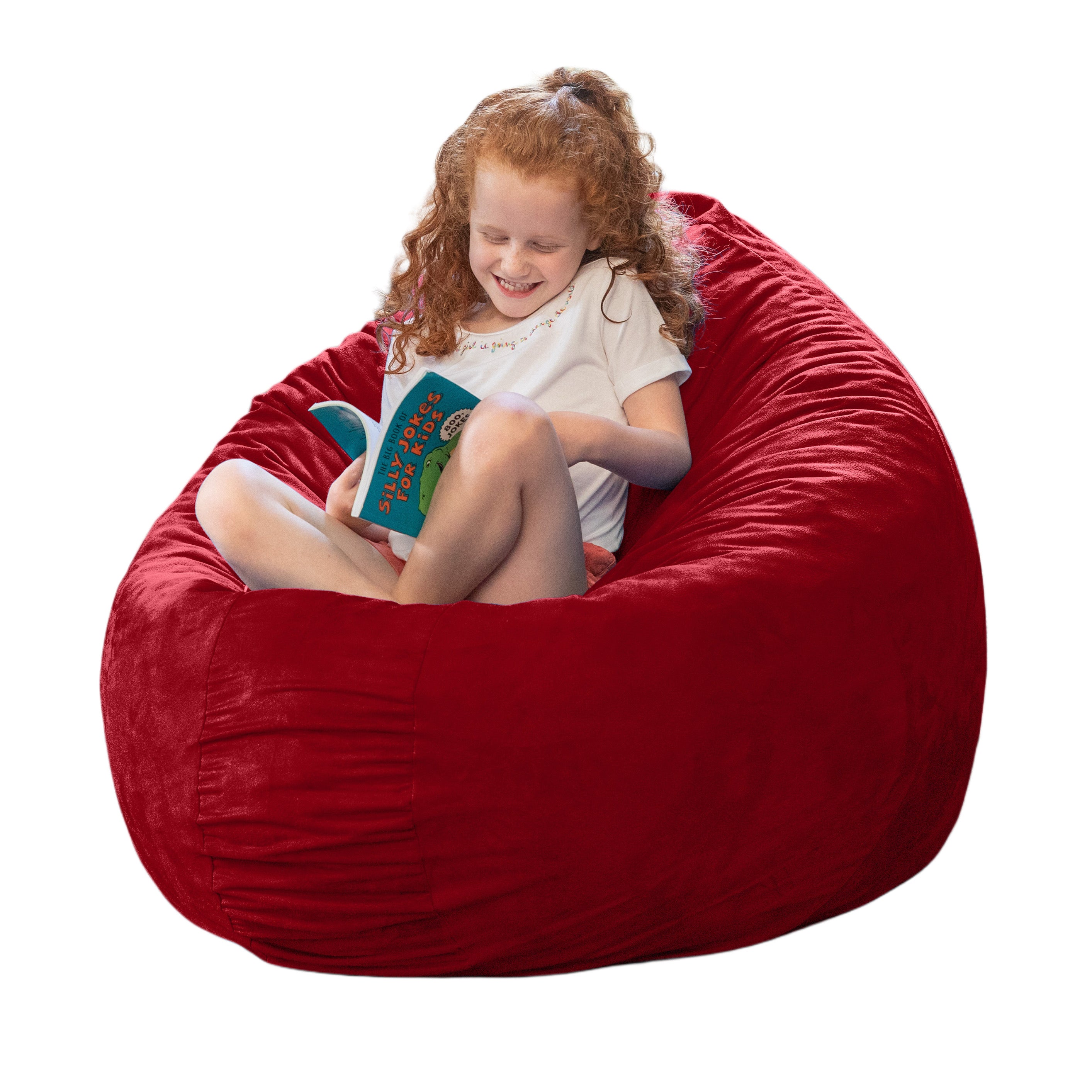 Jaxx Cocoon 4 Foot Bean Bag Chair and Crash Pad, Cherry