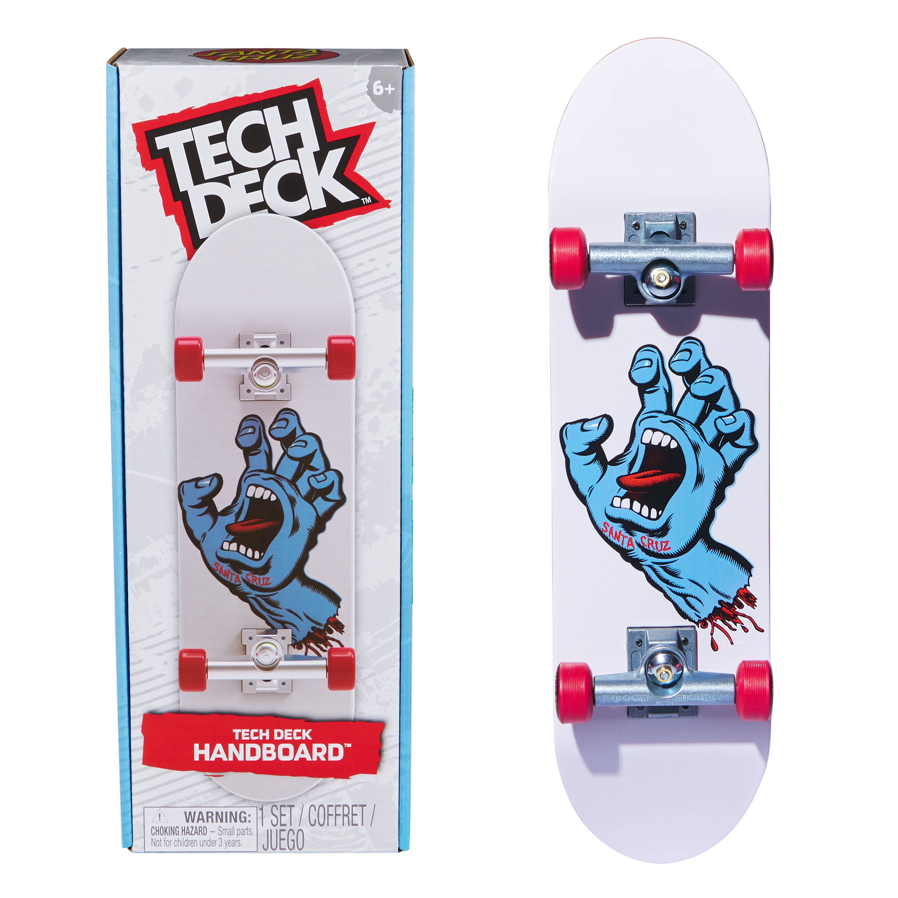 Tech Deck, Santa Cruz Handboard; Authentic Mini Skateboards, Kids Toys for Boys & Girls, Ages 6 and up Hands Use Only