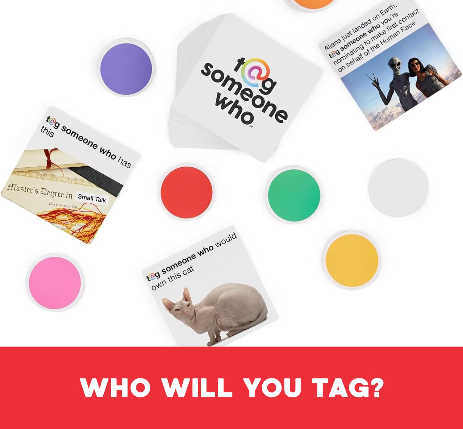 Spin Master Games, Tag Someone Who, The Viral Hit Adult Card Game, Bachelorette Party Activity, Meme Party Game, 3-8 Players, for Ages 18 & Up
