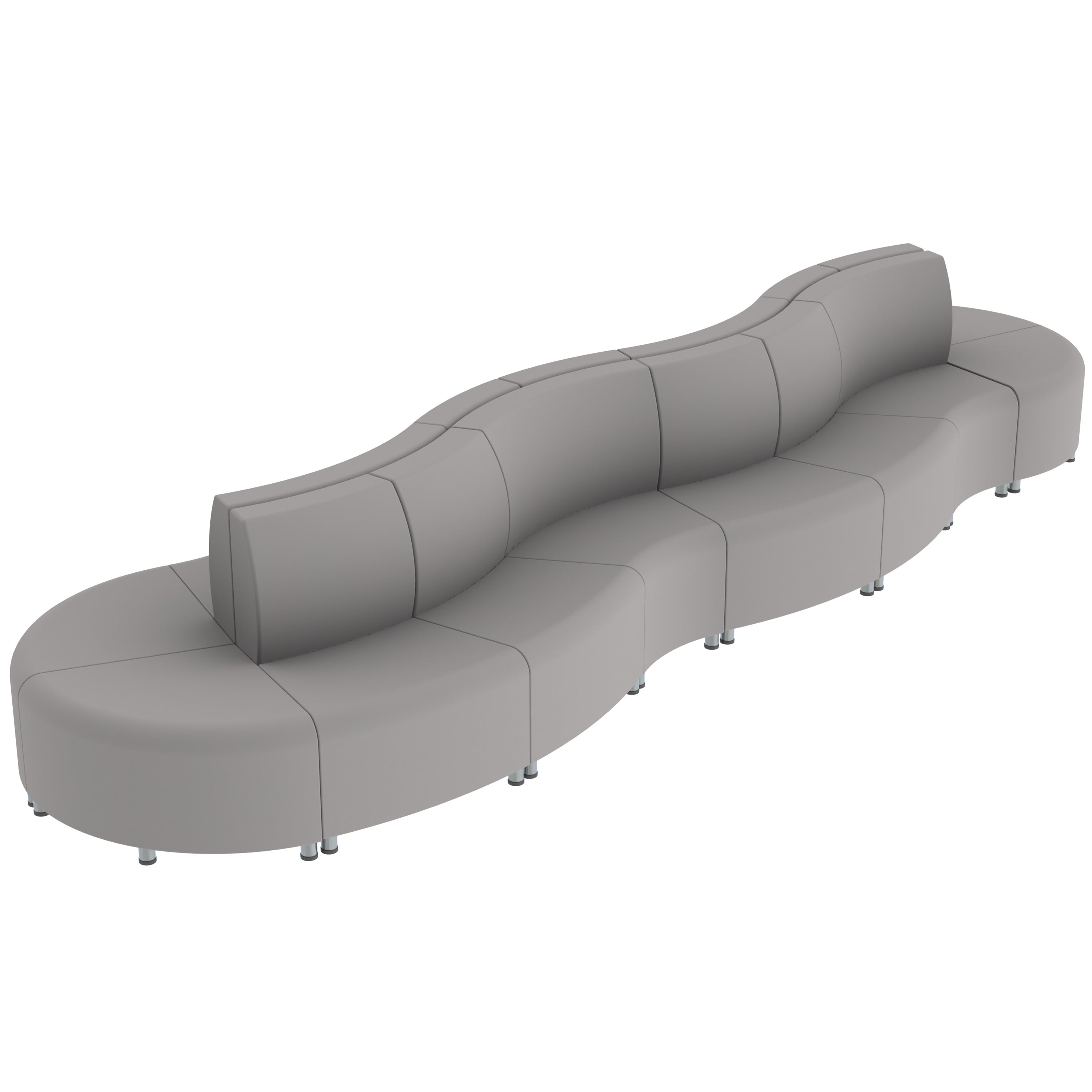 Pro Series Connect Curved Swell Seating, 16-Piece Set - Gray