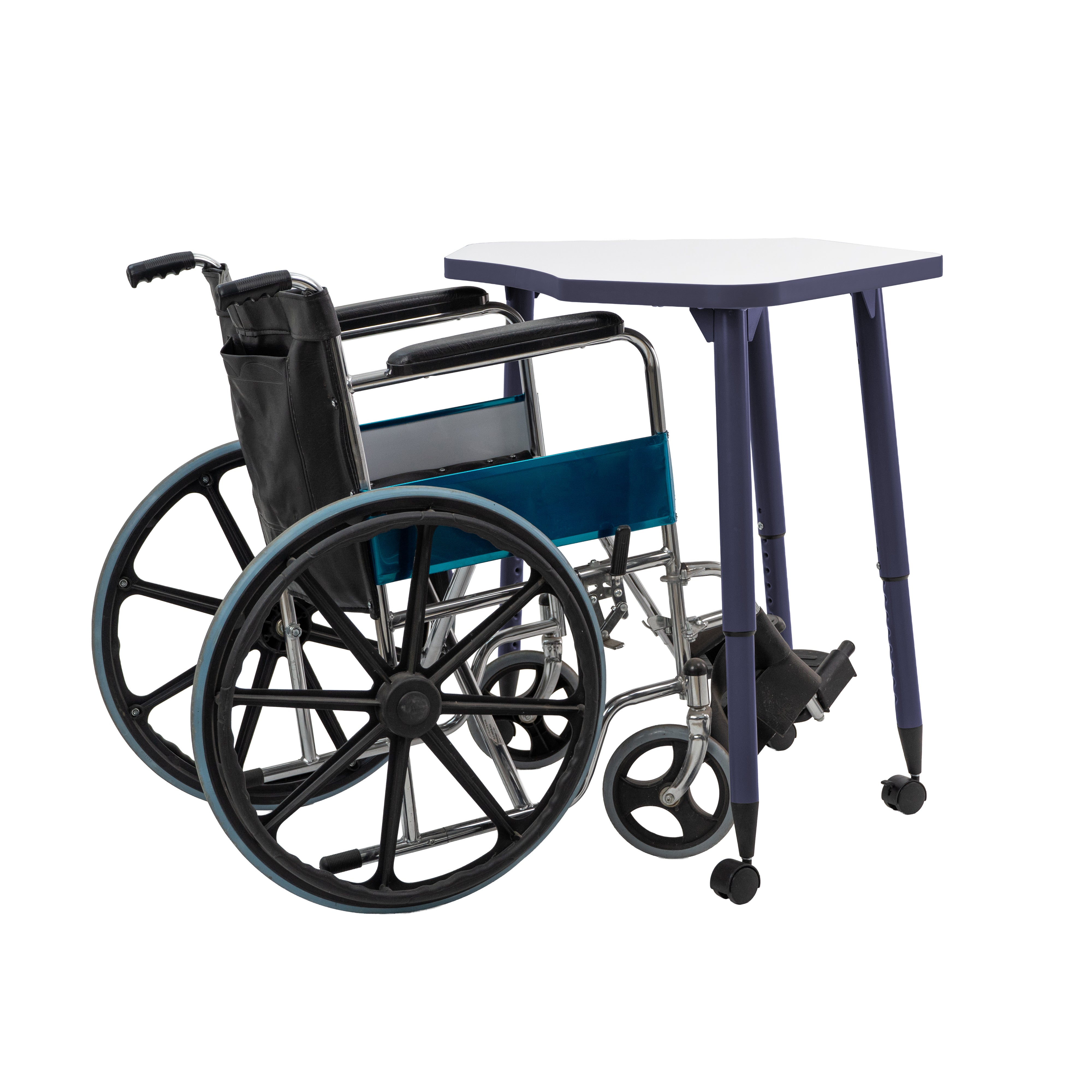 Adapte 24" x 36" Petal Dry-Erase Activity Table with Adjustable Tapered Legs - Whiteboard/Navy