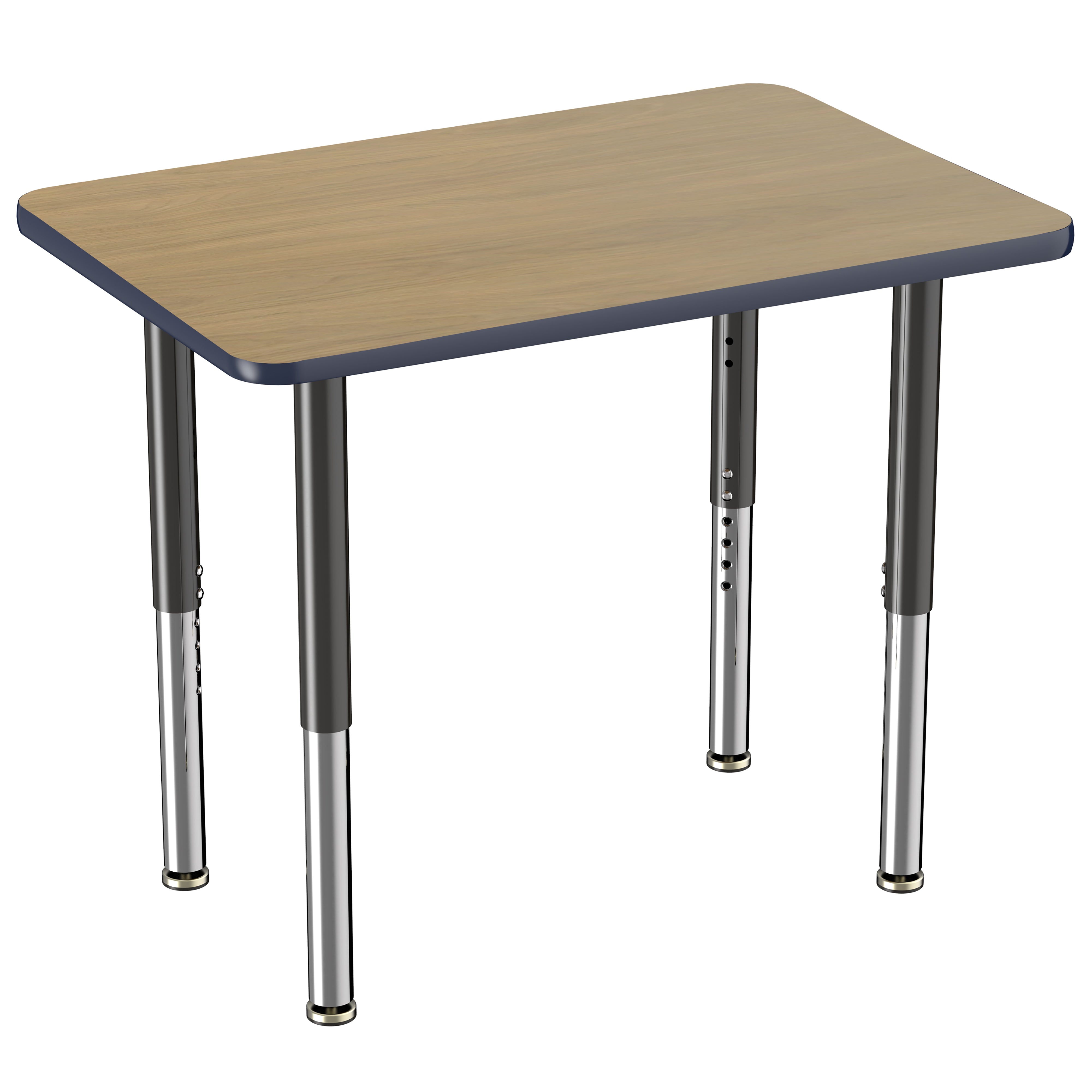 24" x 36" Rectangle T-Molding Activity Table with Adjustable Super Legs - Pasadena Oak/Navy/Black