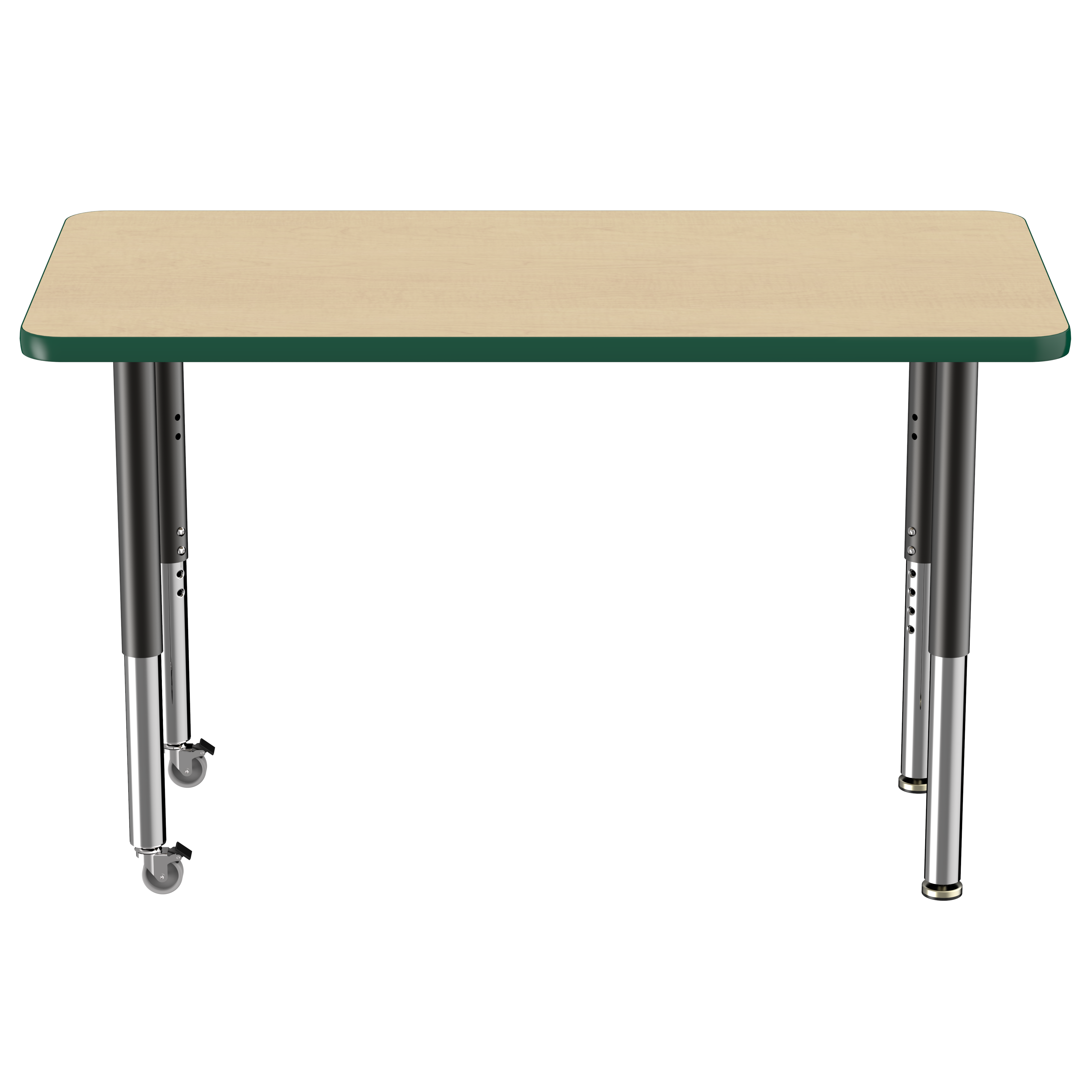 24" x 48" Rectangle T-Molding Activity Table with Adjustable Super Legs - Maple/Green/Black