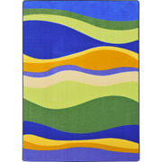Riding Waves 5'4" x 7'8" area rug in color Multi