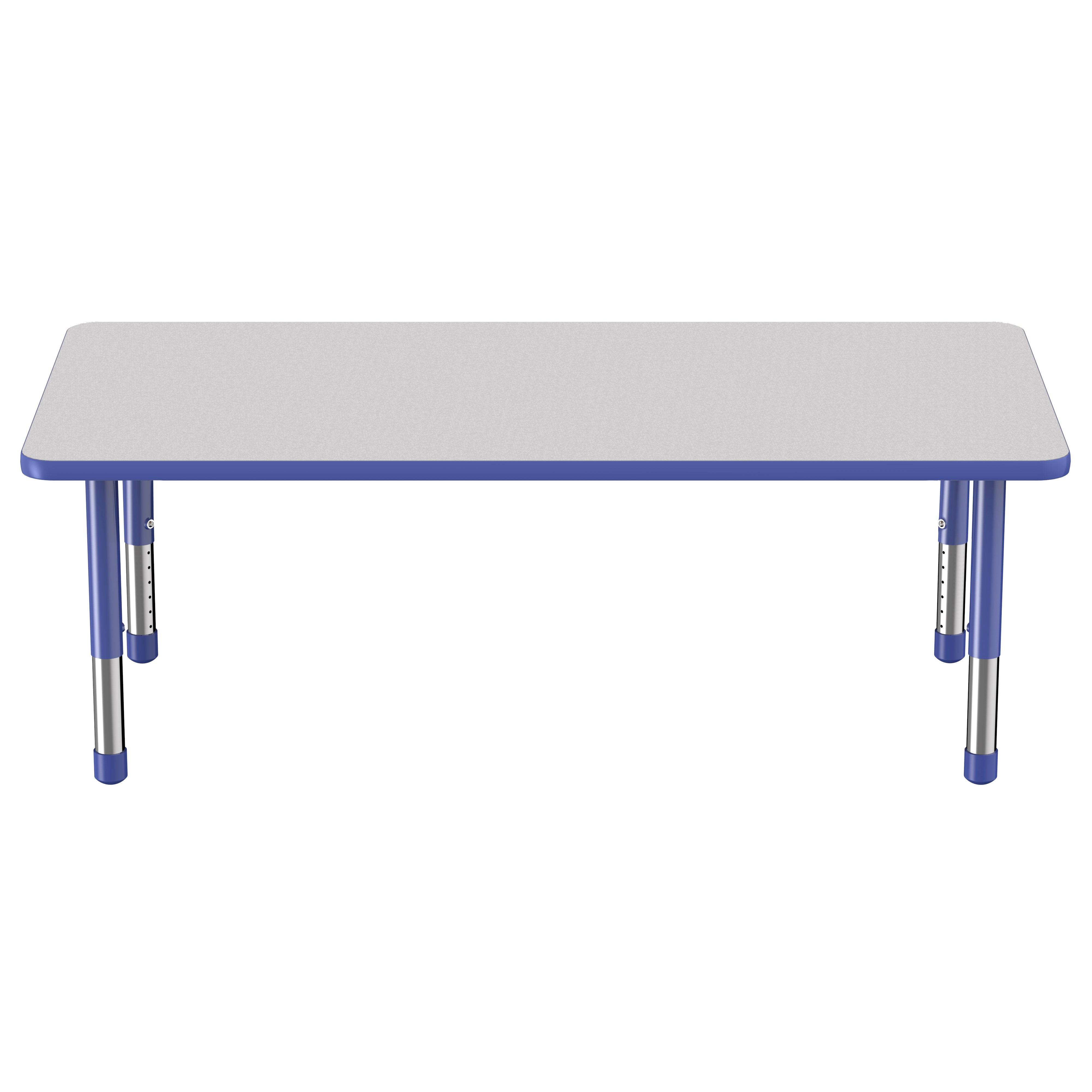 30" x 60" Rectangle Thermofused Activity Table with Adjustable Chunky Legs - Gray/Blue