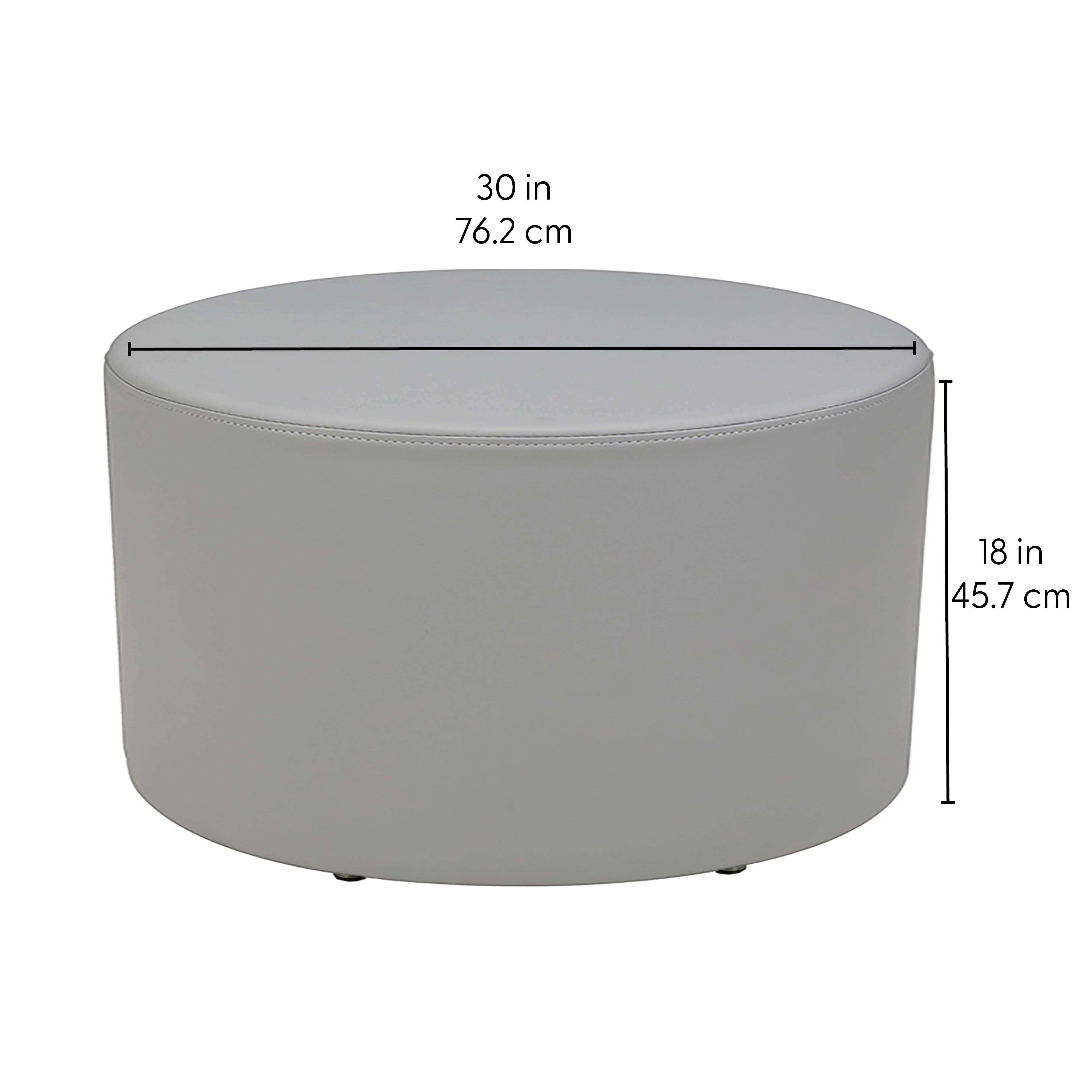 Pro Series Upholstered 30" Round Ottoman 18" Height - Black