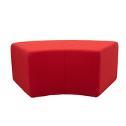 Outdoor 24" x 48" S-Curve Ottoman with Sunbrella®, 18" H - Canvas Jockey Red