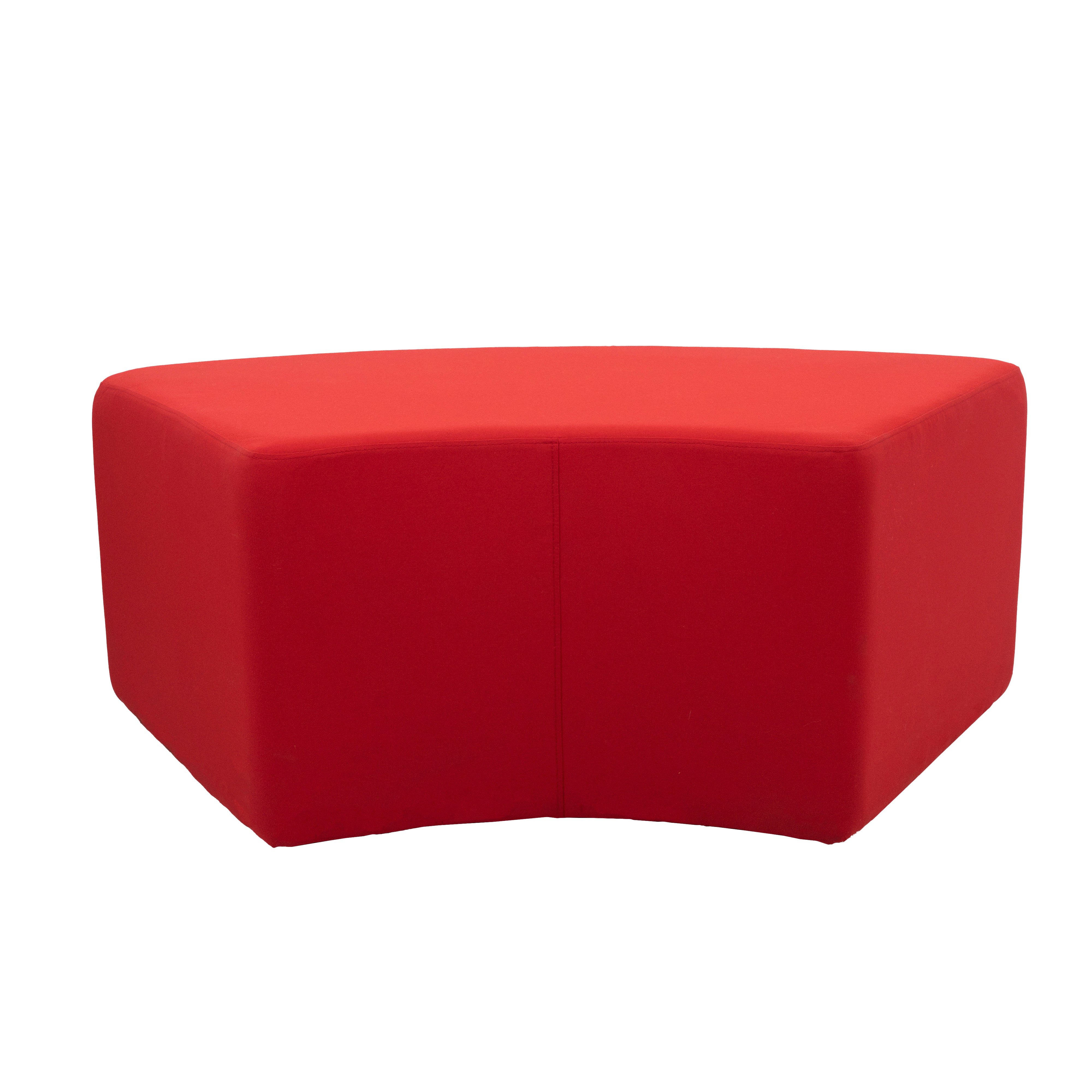 Outdoor 24" x 48" S-Curve Ottoman with Sunbrella®, 18" H - Canvas Jockey Red