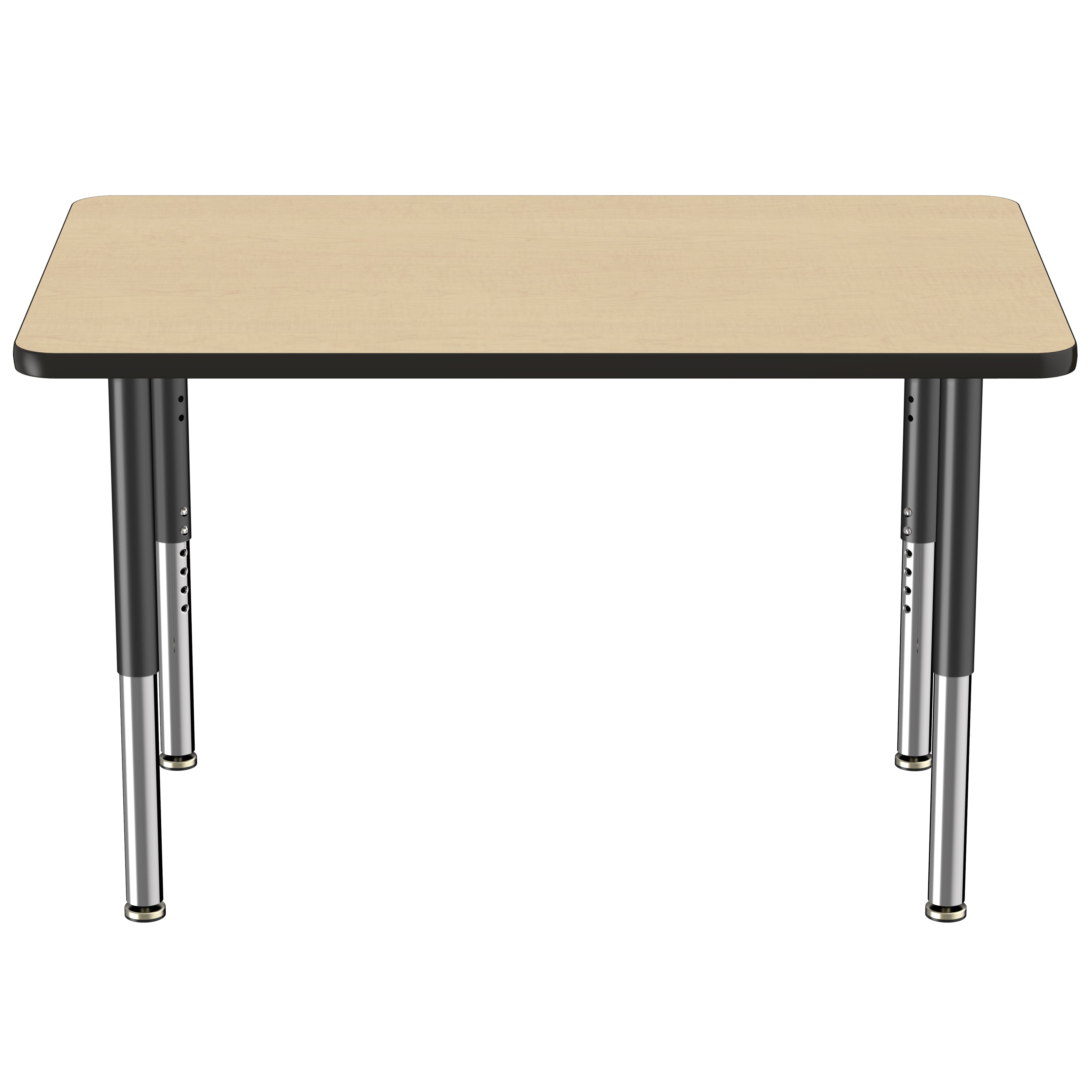 30" x 48" Rectangle Thermofused Activity Table with Adjustable Super Legs - Maple/Black