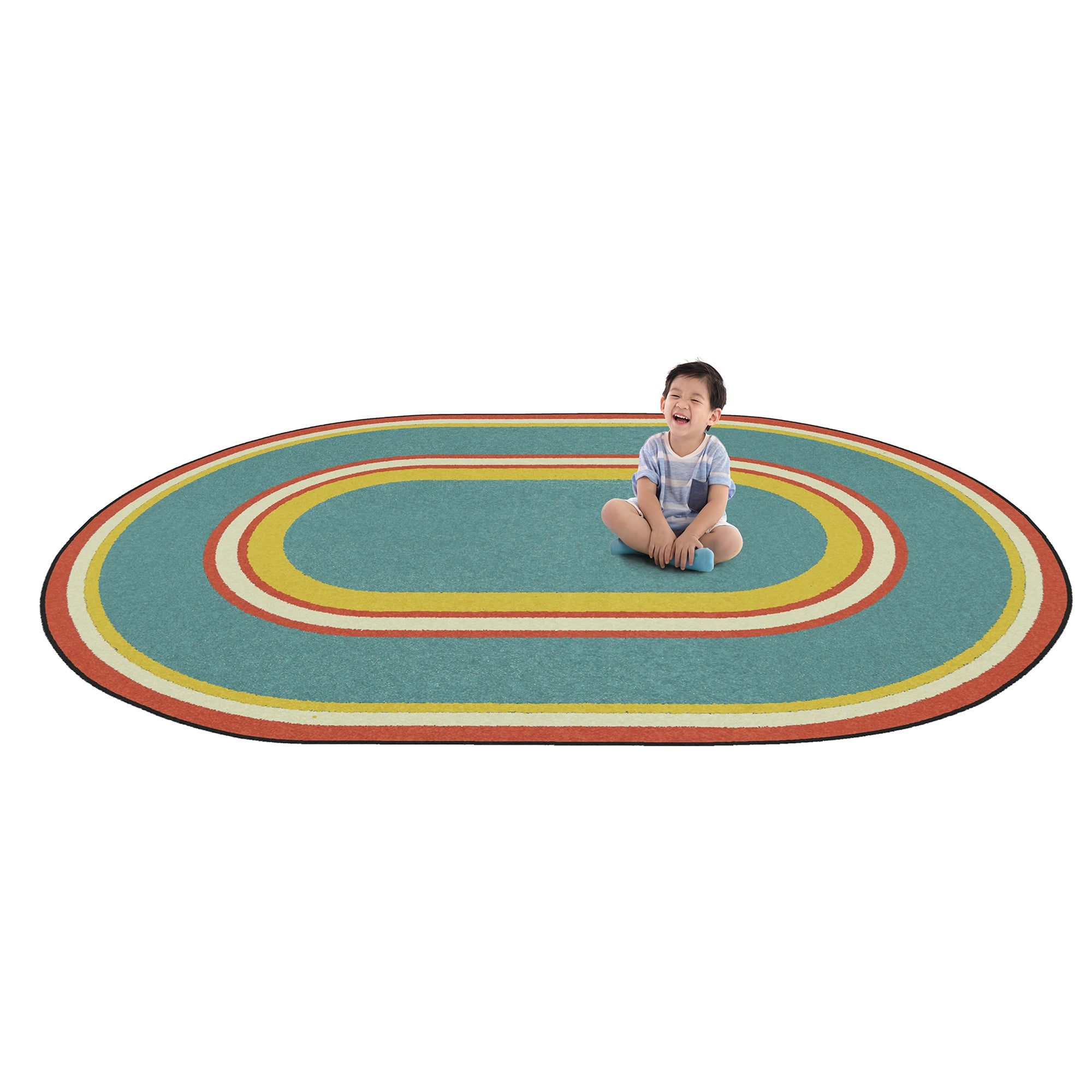 Ripples 5'4" x 7'8" Oval area rug in color Beach