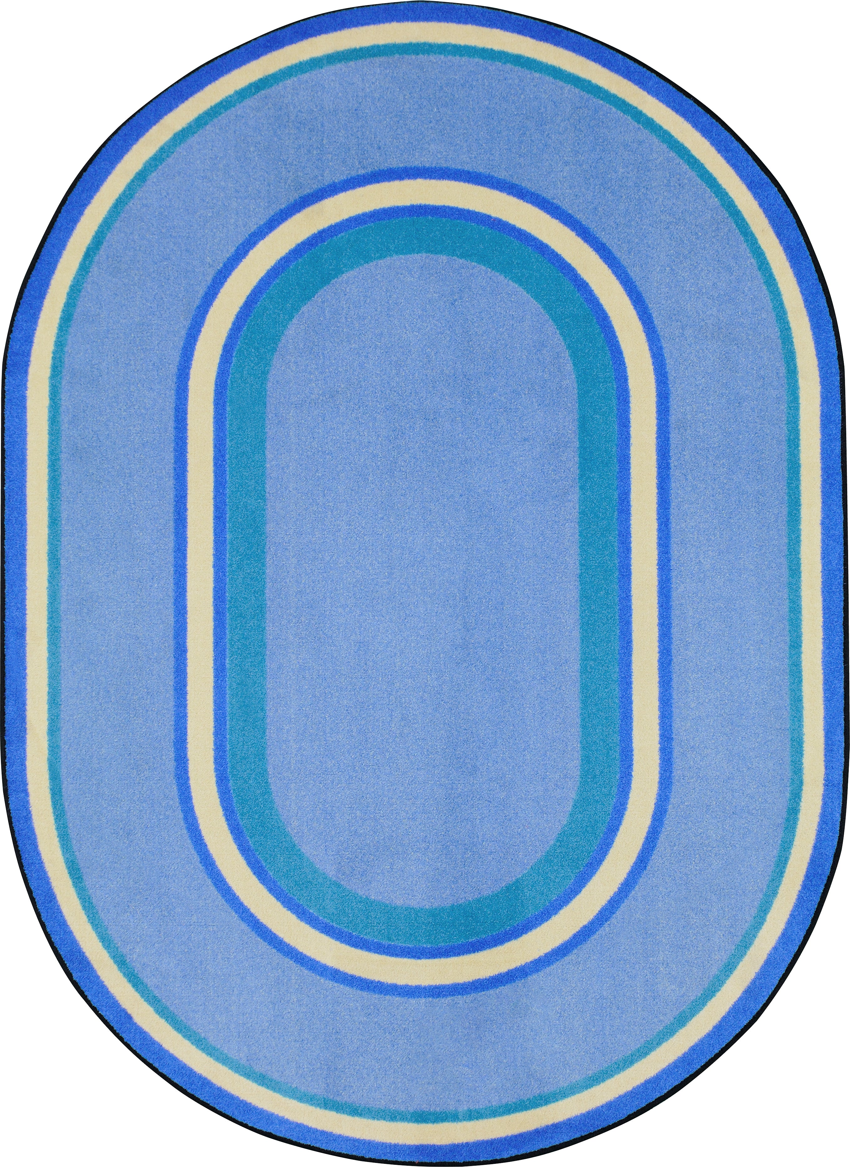 Ripples 10'9" x 13'2" Oval area rug in color Boy Blue