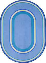 Ripples 5'4" x 7'8" Oval area rug in color Boy Blue