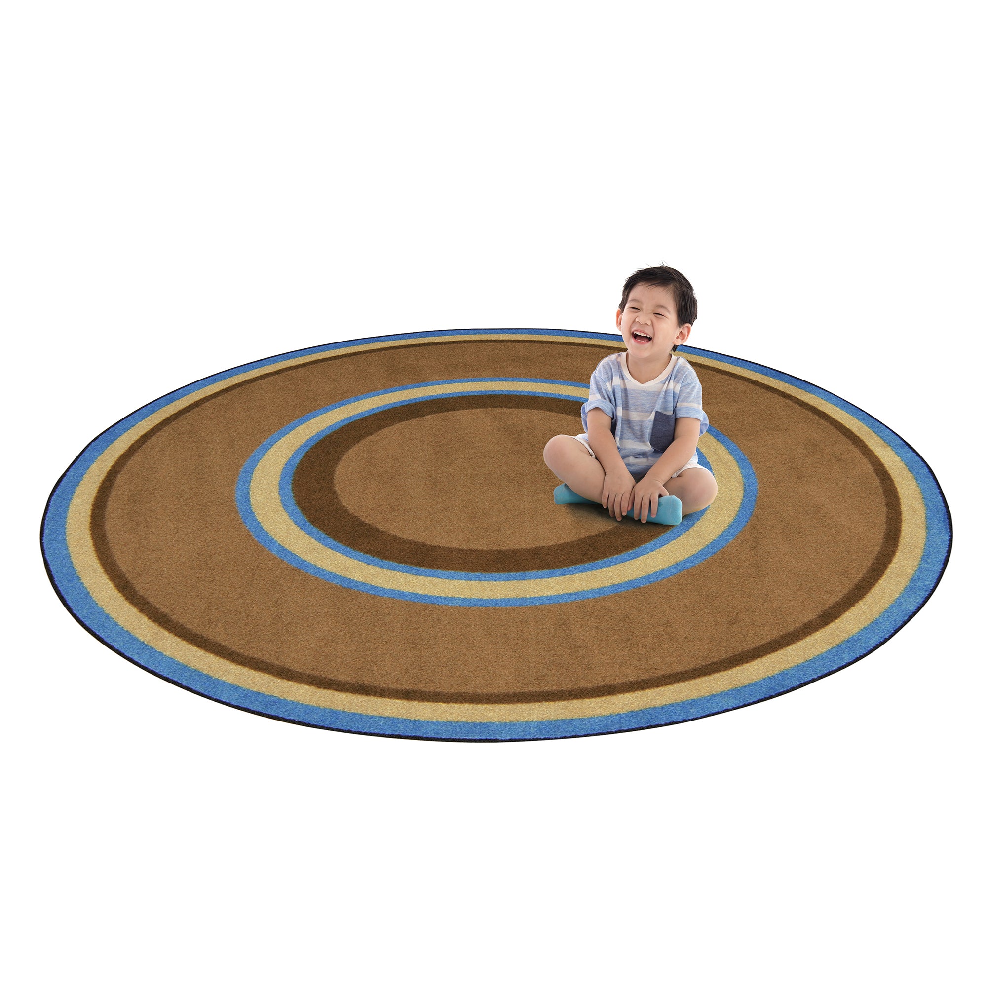 Ripples 7'7" Round area rug in color Chocolate