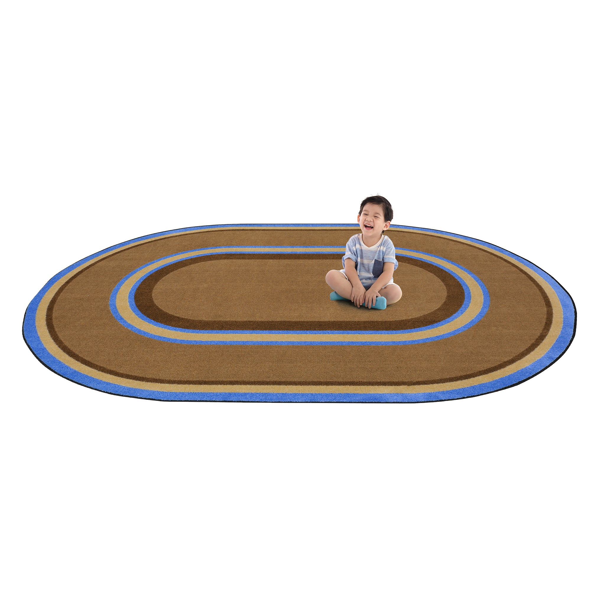 Ripples 3'10" x 5'4" Oval area rug in color Chocolate