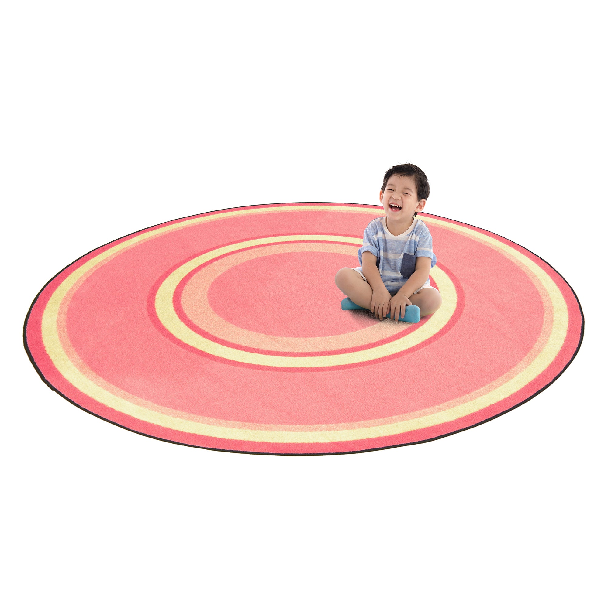 Ripples 7'7" Round area rug in color Pretty Pink
