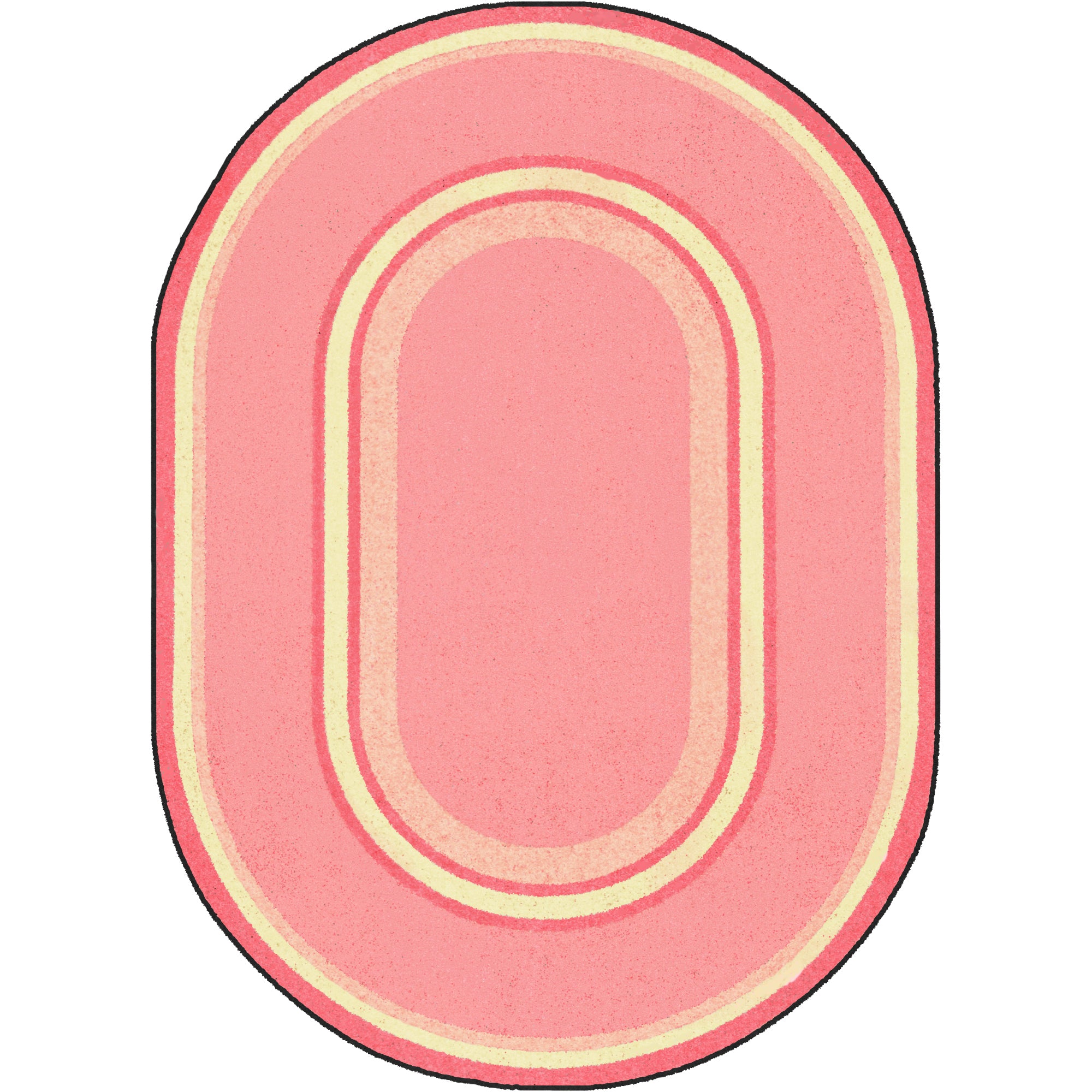 Ripples 3'10" x 5'4" Oval area rug in color Pretty Pink
