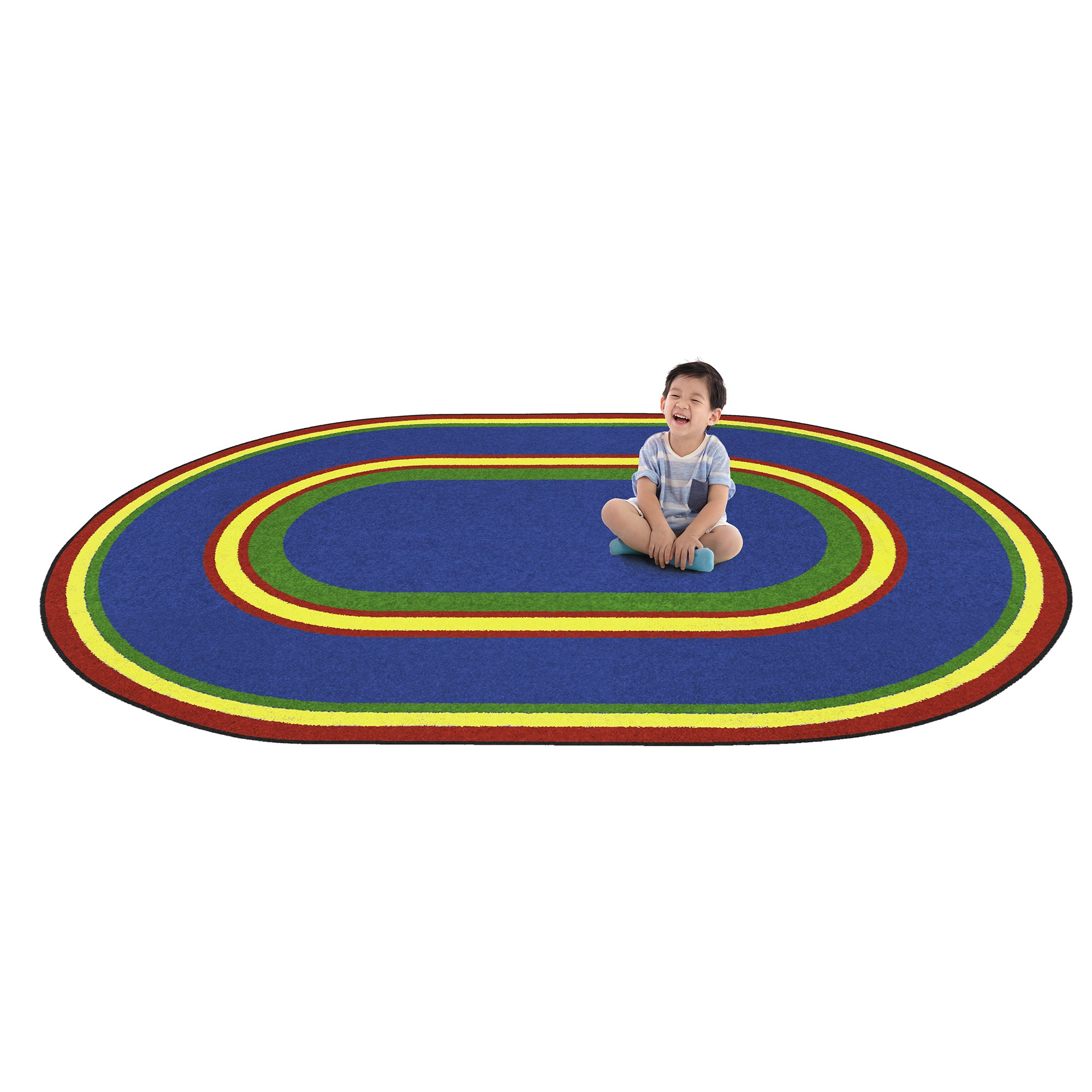 Ripples 5'4" x 7'8" Oval area rug in color Primary