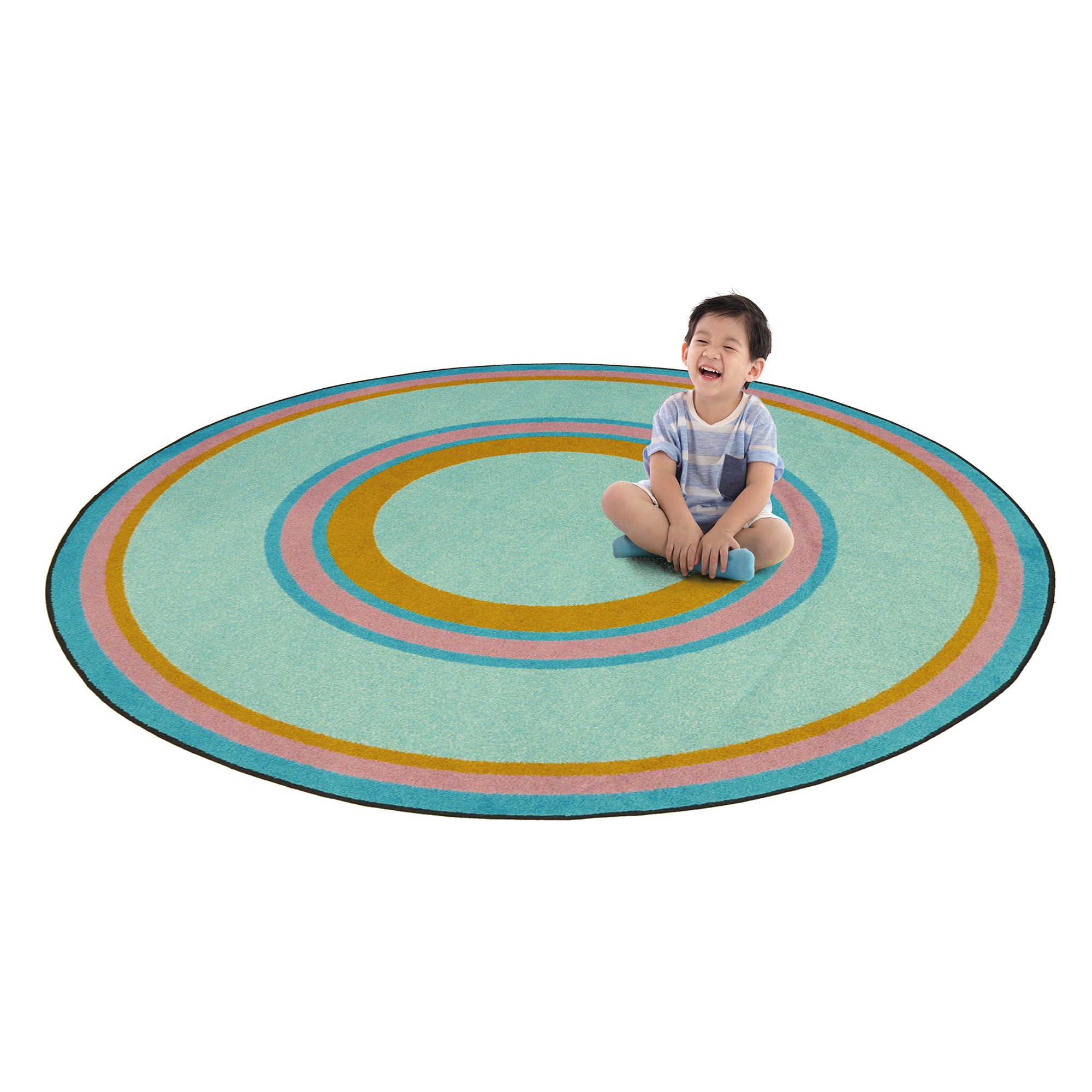 Ripples 7'7" Round area rug in color Teal