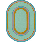 Ripples 7'8" x 10'9" Oval area rug in color Teal