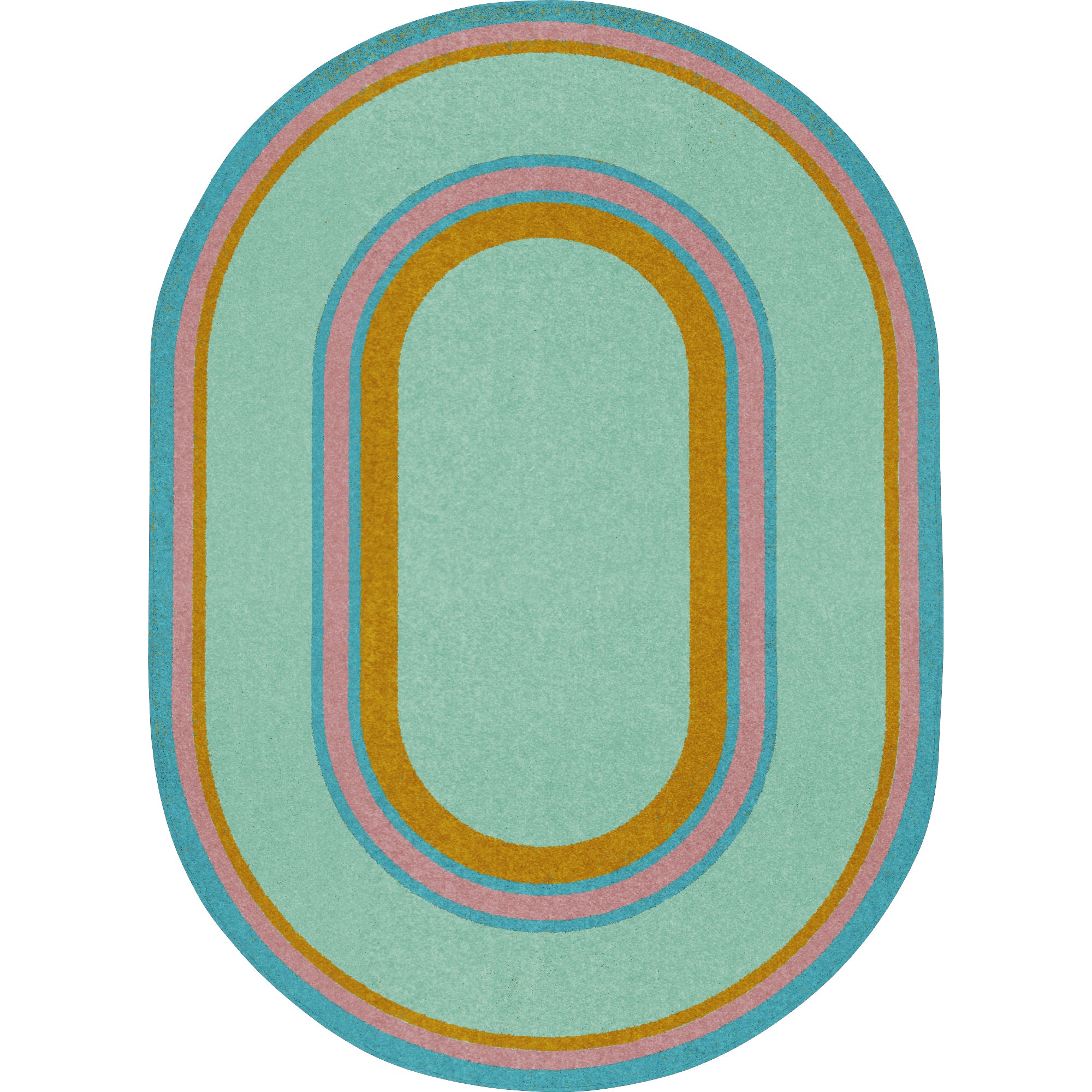Ripples 7'8" x 10'9" Oval area rug in color Teal